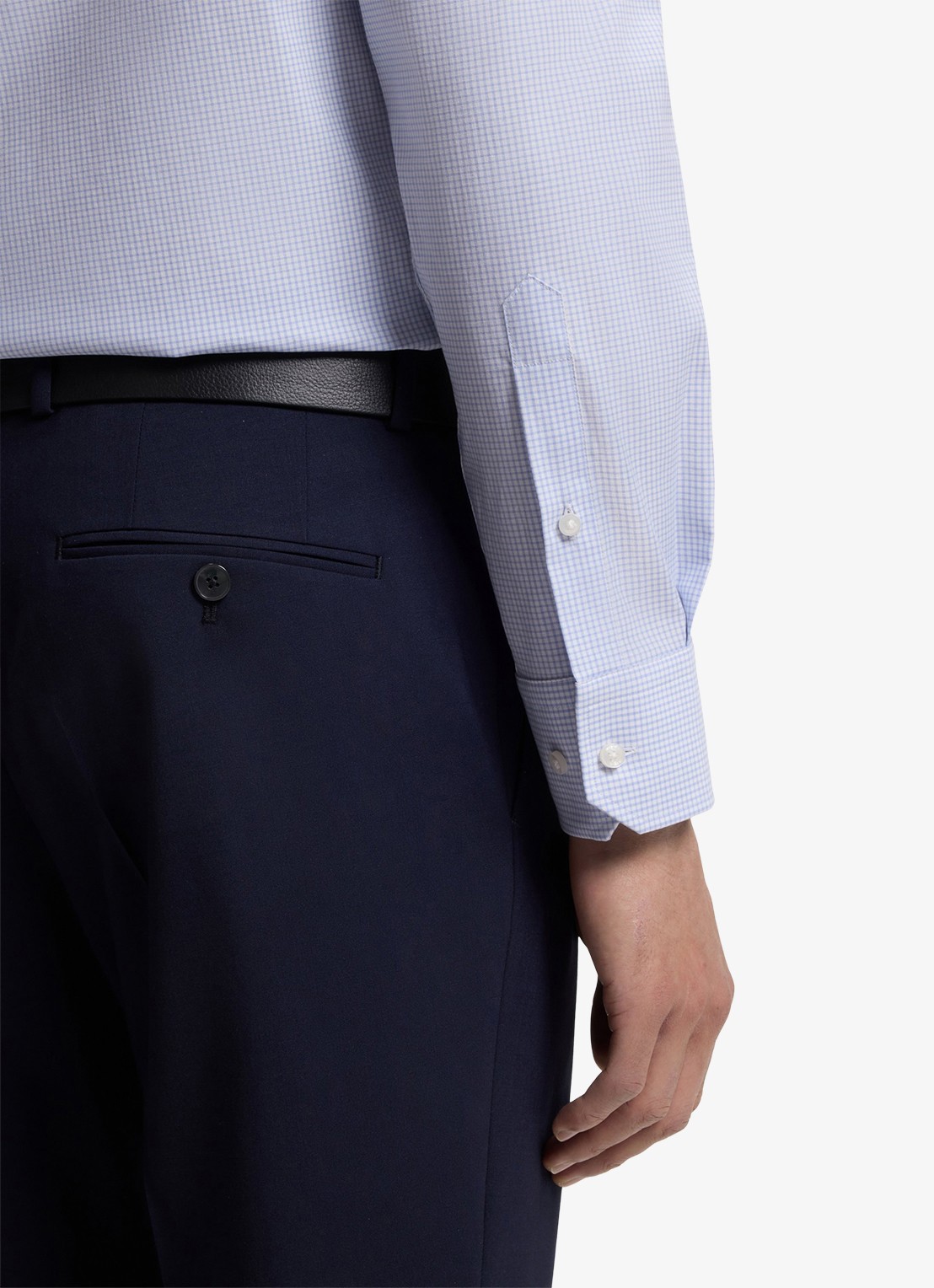 BOSS Regular fit overhemd met ruitdessin - detail 3 lichtblauw
