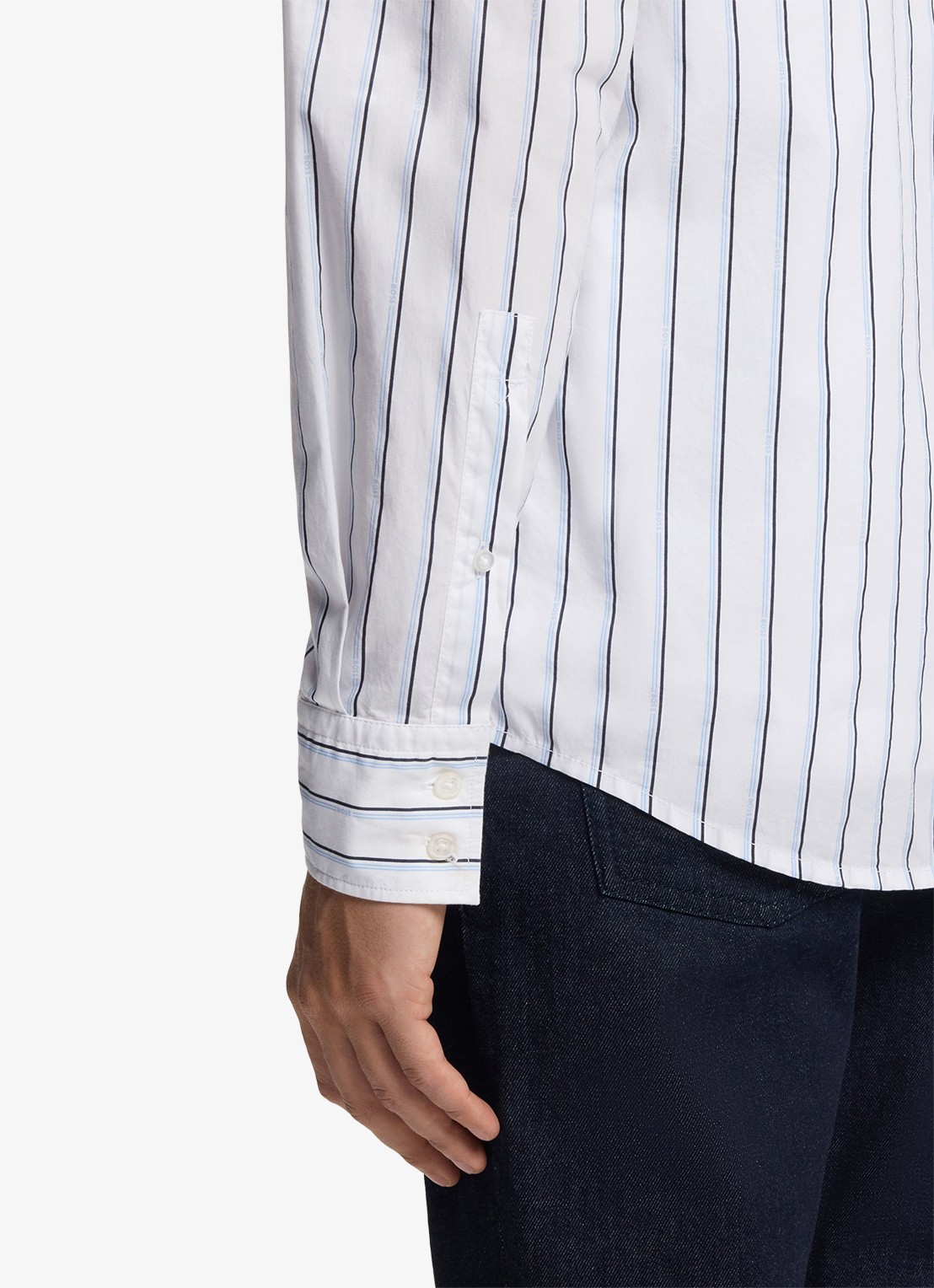 BOSS Regular fit overhemd met streepprint - detail 6 wit