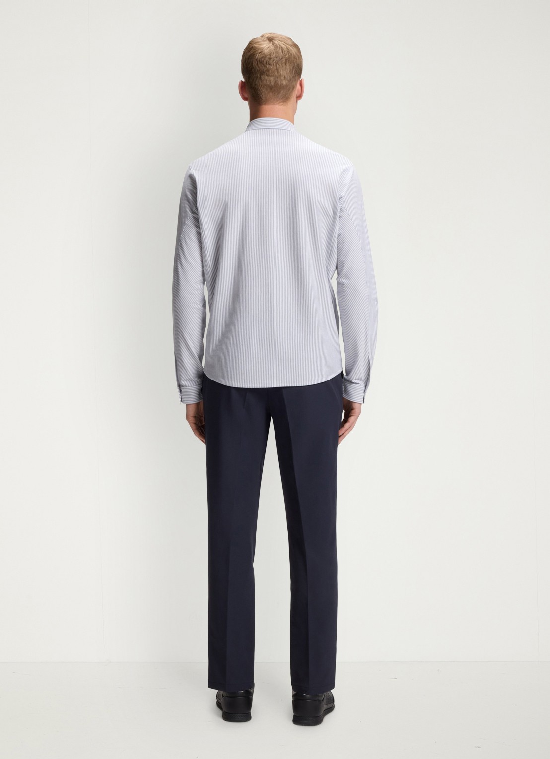 BOSS Regular fit overhemd met streepprint - achterkant dark grey-026