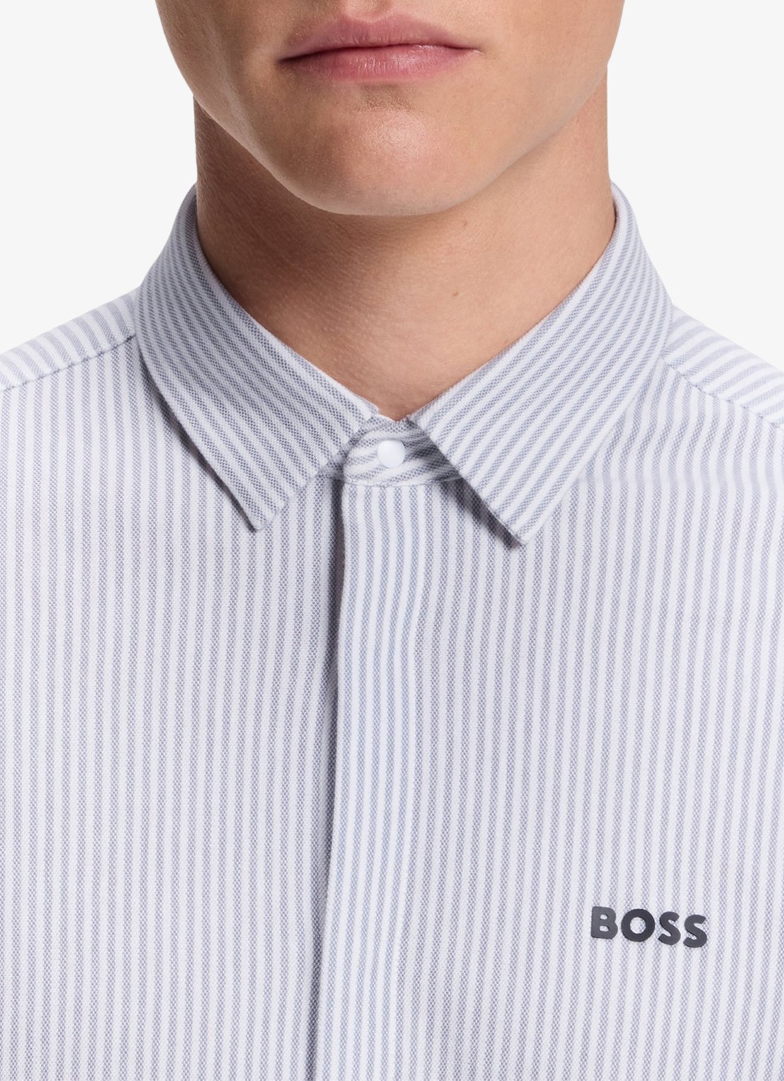 BOSS Regular fit overhemd met streepprint - detail 5 dark grey-026