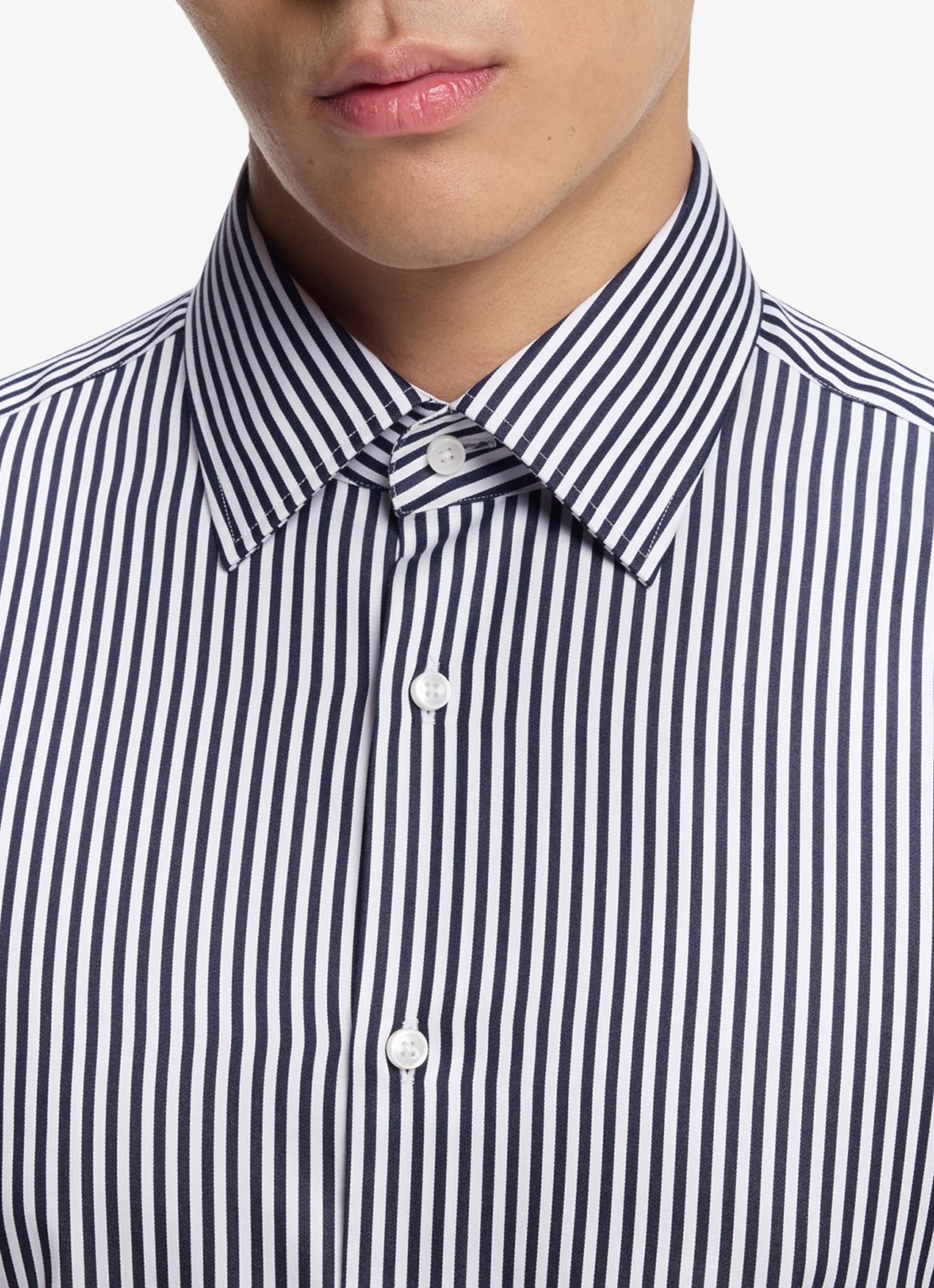 BOSS Regular fit overhemd met streepprint - detail 4 donkerblauw