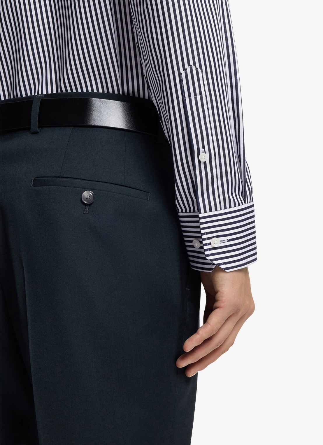 BOSS Regular fit overhemd met streepprint - detail 5 donkerblauw