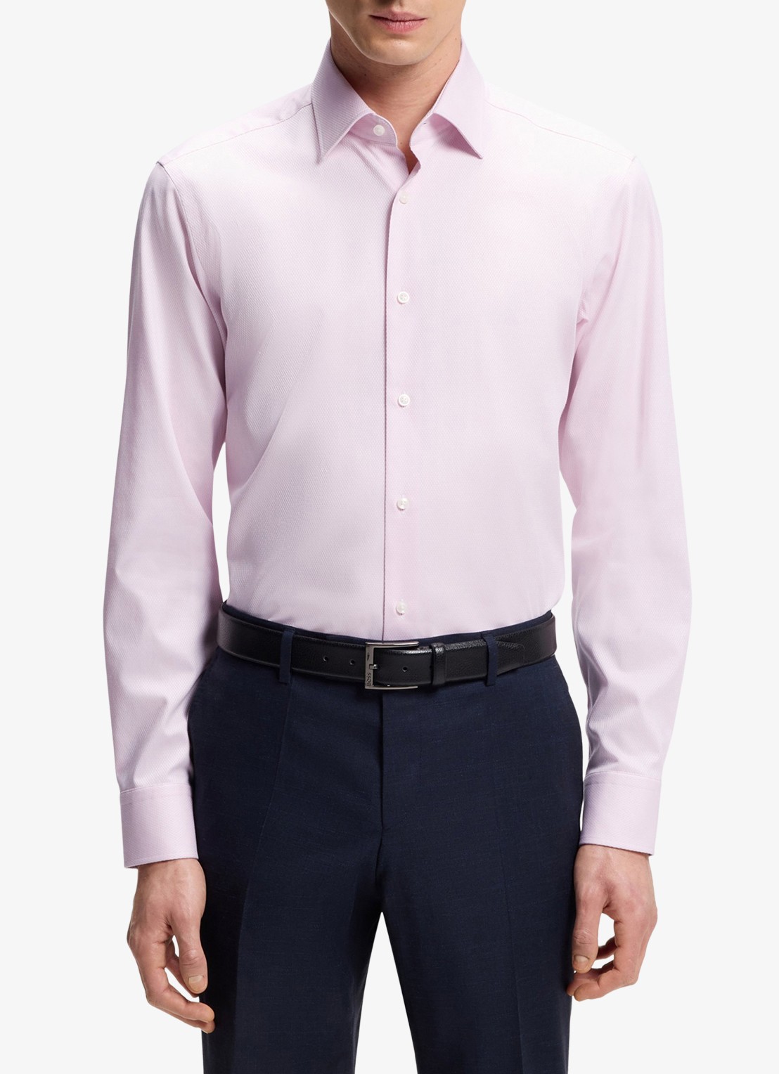 BOSS Regular-fit overhemd met stretch - detail 4 lichtroze
