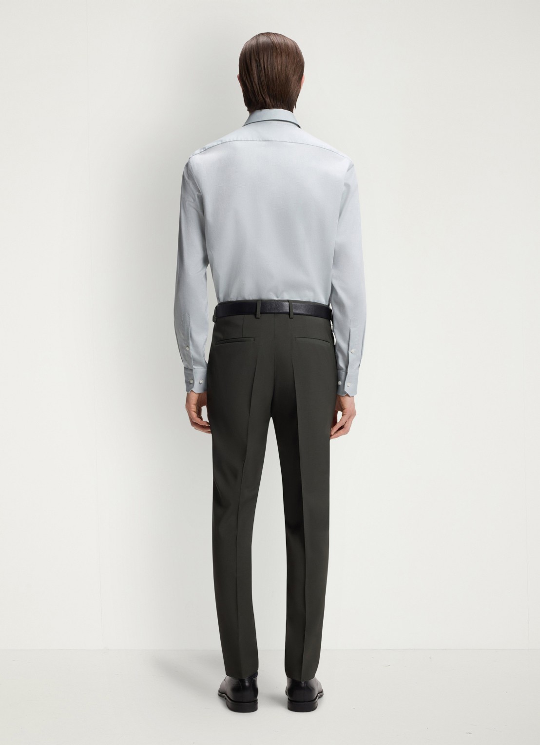 BOSS Regular-fit overhemd met stretch - achterkant 4 open green-373