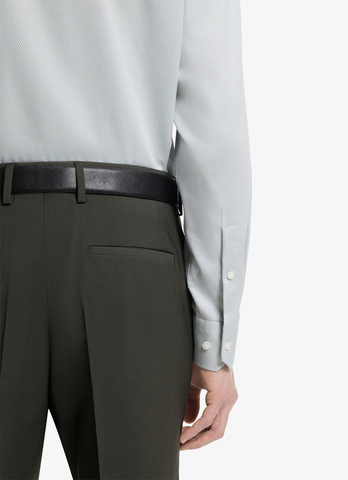 BOSS Regular-fit overhemd met stretch - detail 3 open green-373