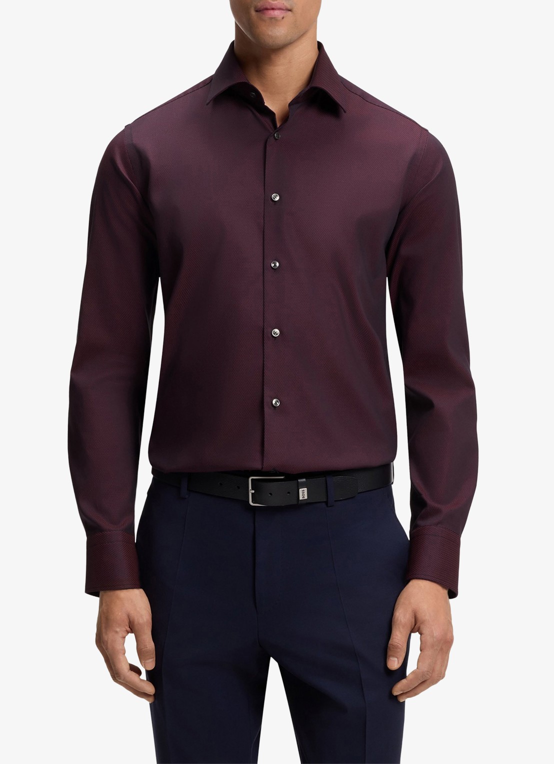 BOSS Regular-fit overhemd met stretch - detail 3 rood
