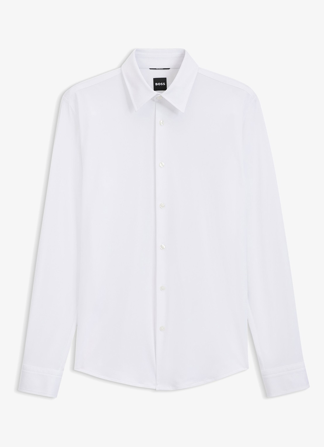 BOSS Regular fit overhemd met stretch - voorkant 2 wit