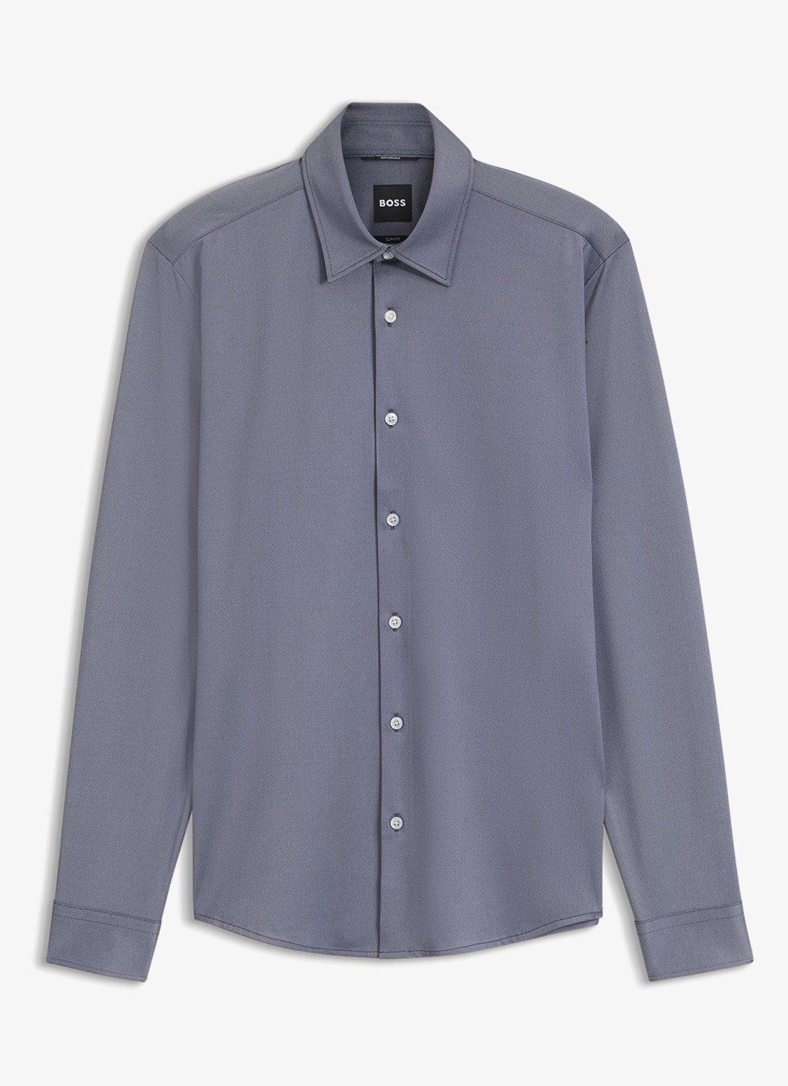 BOSS Regular fit overhemd met stretch - voorkant donkerblauw