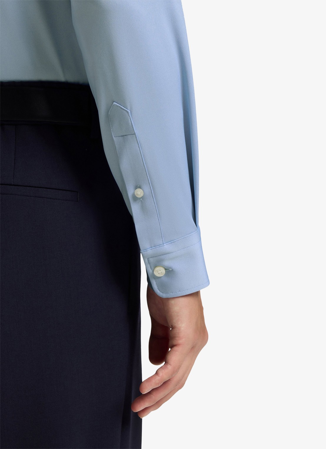 BOSS Regular fit overhemd met stretch - detail lichtblauw