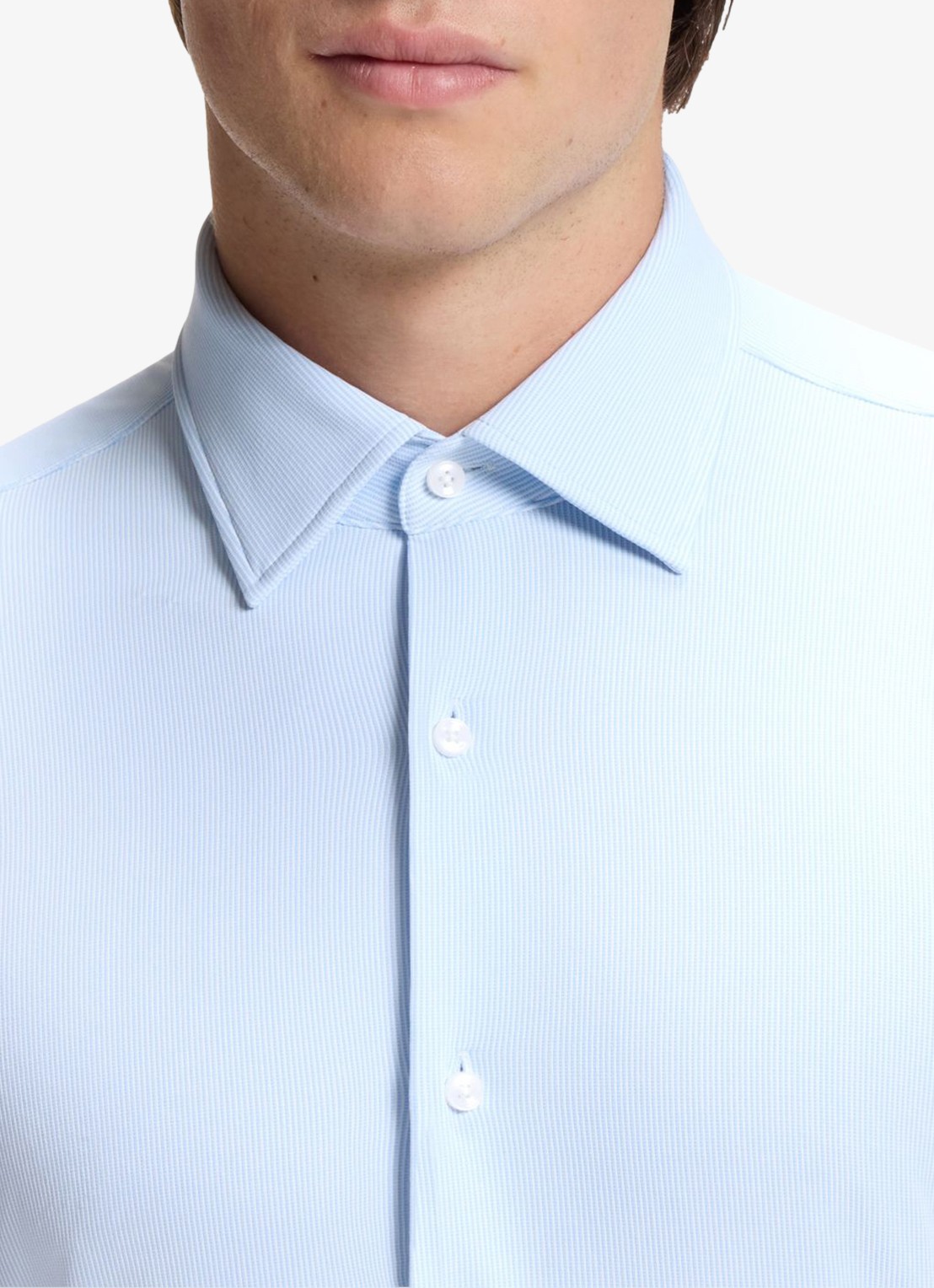 BOSS Regular fit overhemd met structuur - detail 3 lichtblauw