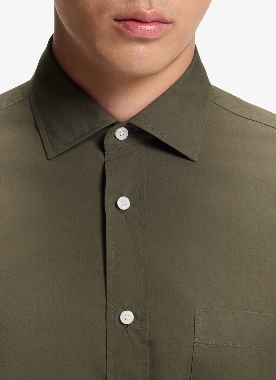 BOSS Regular fit overhemd van katoen - detail 4 legergroen