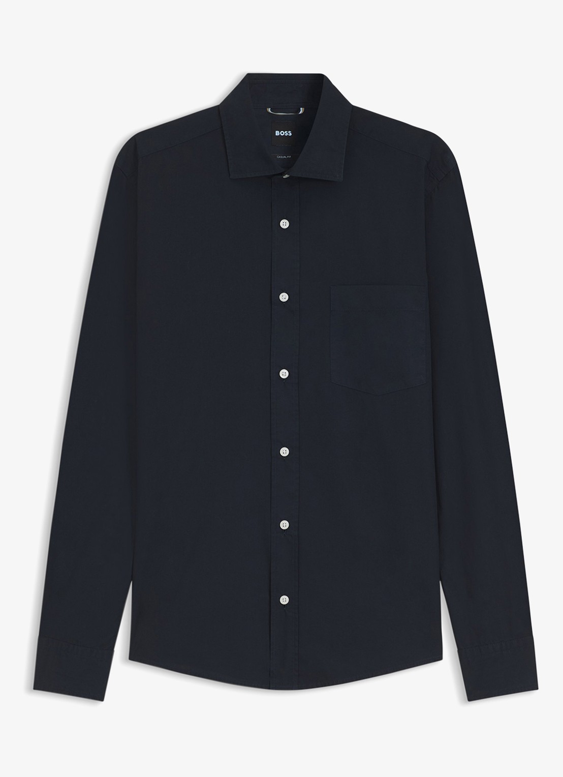 BOSS Regular fit overhemd van katoen - voorkant 5 donkerblauw