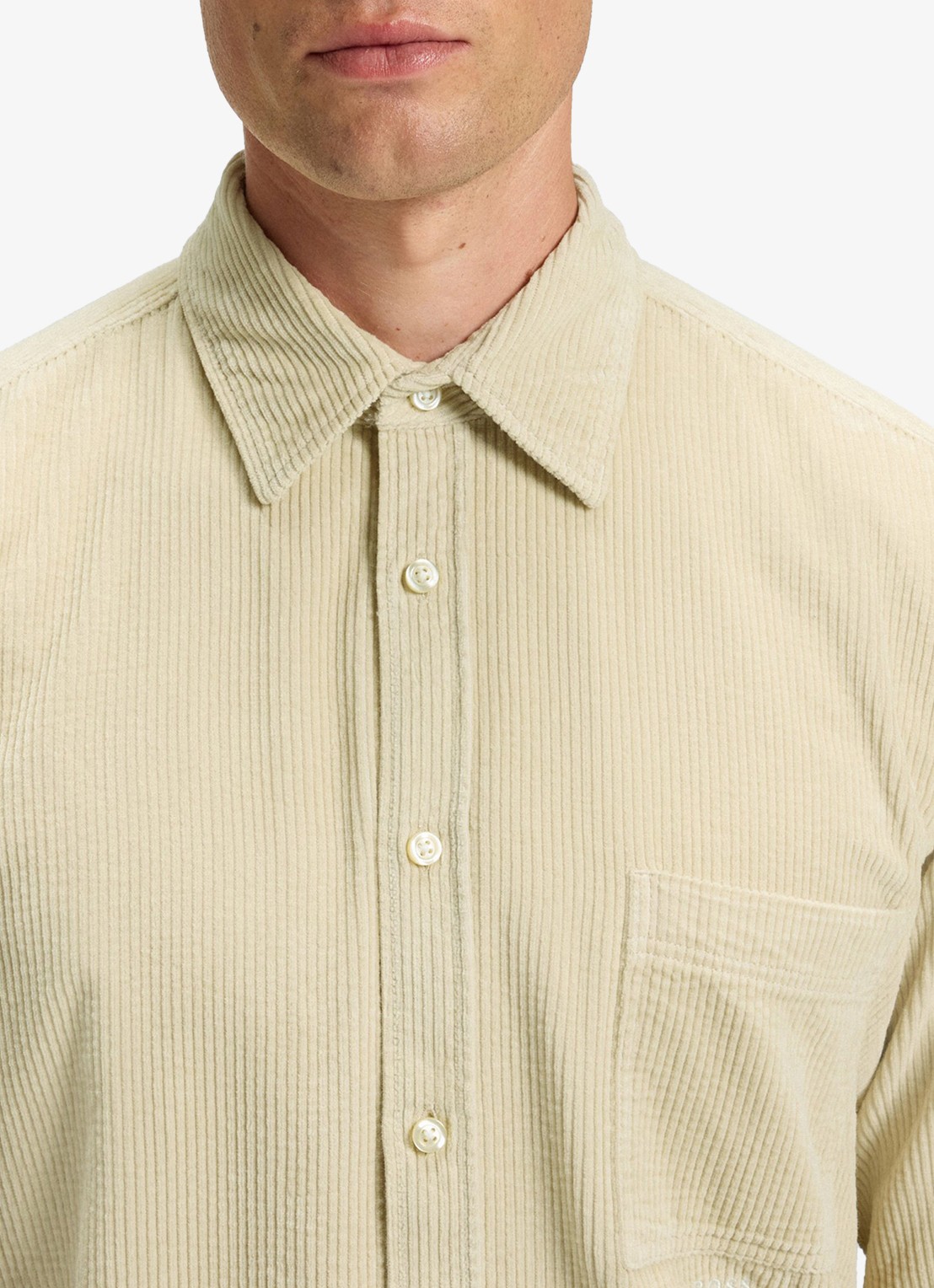 BOSS Regular-fit overhemd van katoenen corduroy - detail 3 beige