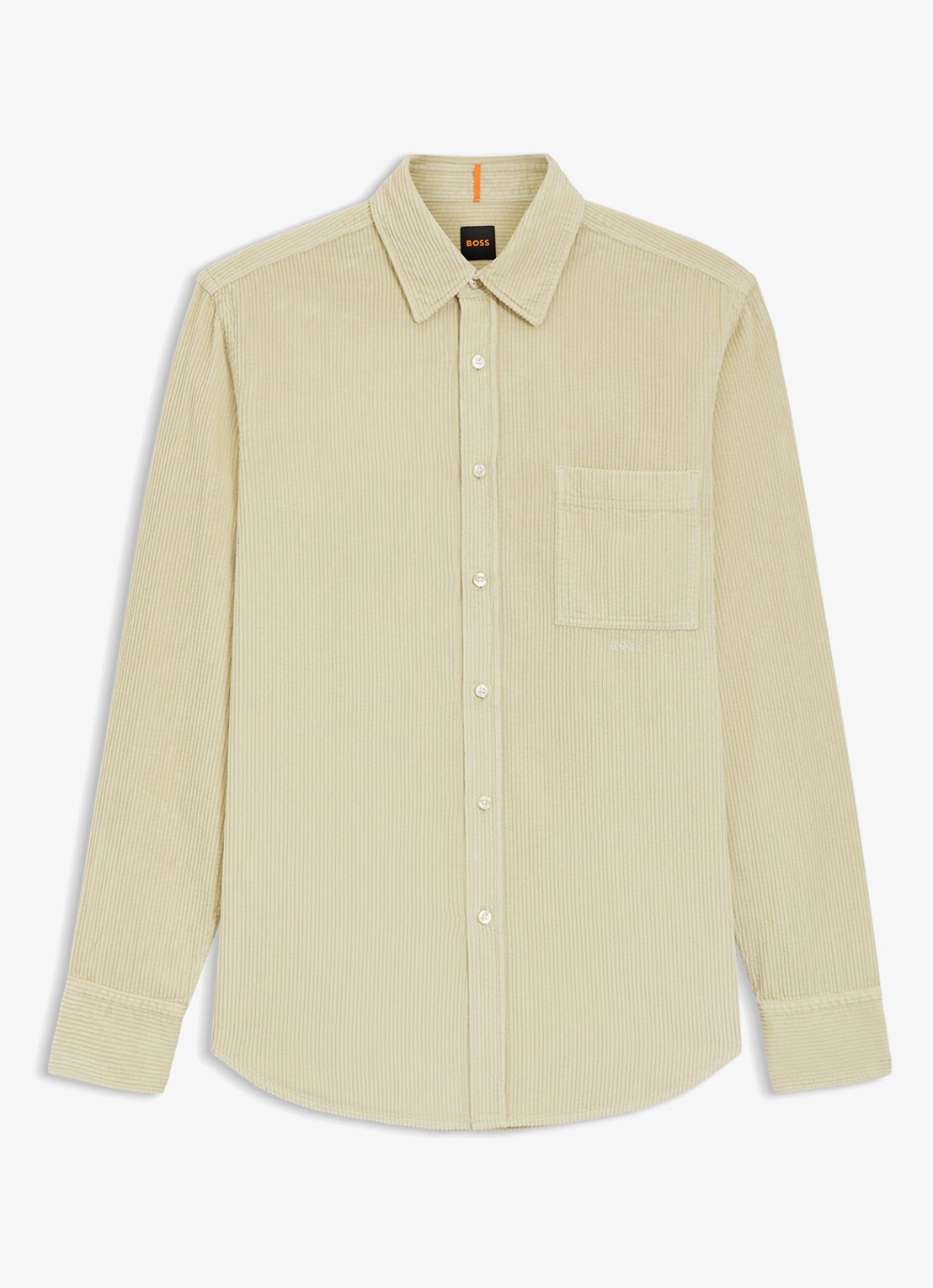 BOSS Regular-fit overhemd van katoenen corduroy - voorkant 5 beige