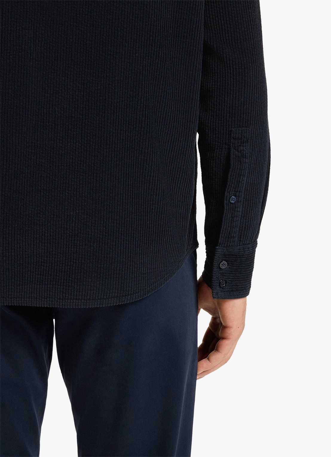 BOSS Regular-fit overhemd van katoenen corduroy - detail 6 donkerblauw