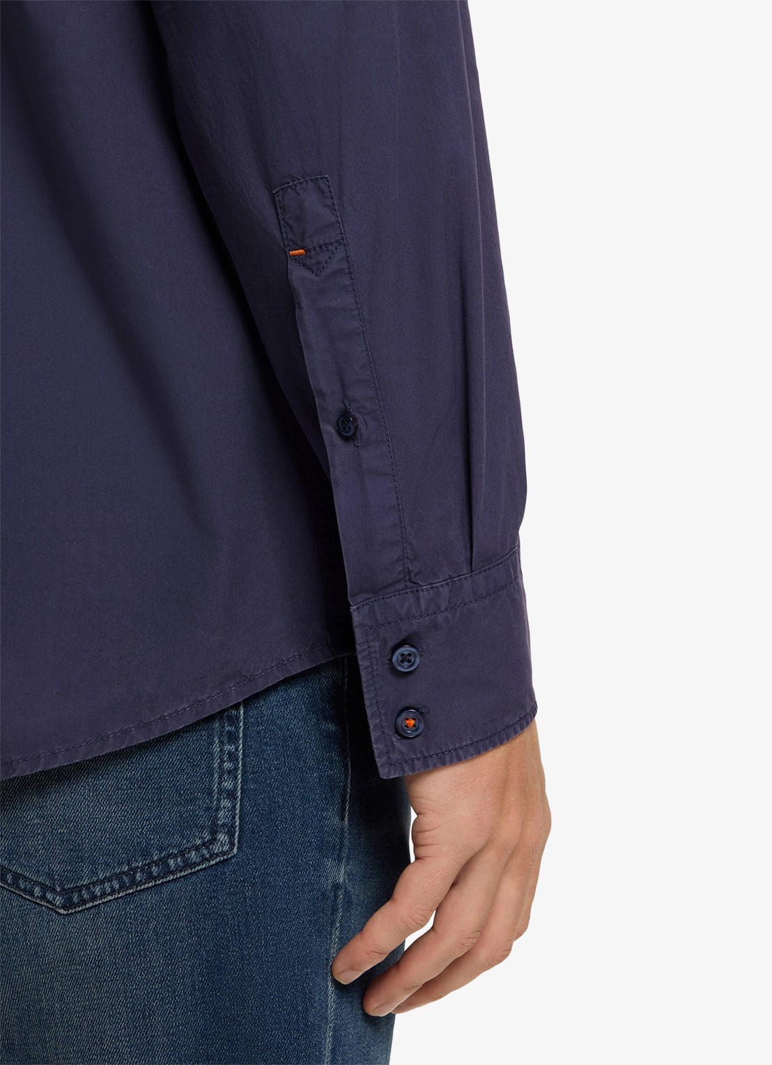 BOSS Regular-fit overhemd van katoenen popeline - detail 6 navy-418 / blauw