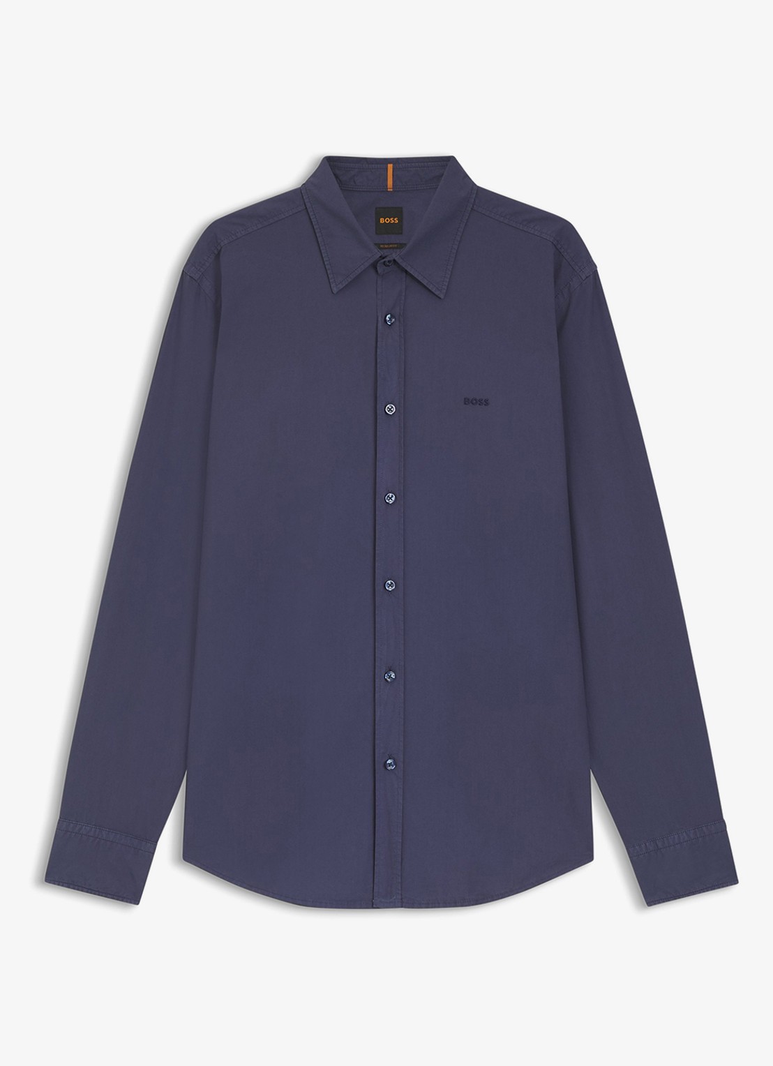 BOSS Regular-fit overhemd van katoenen popeline - voorkant navy-418 / blauw