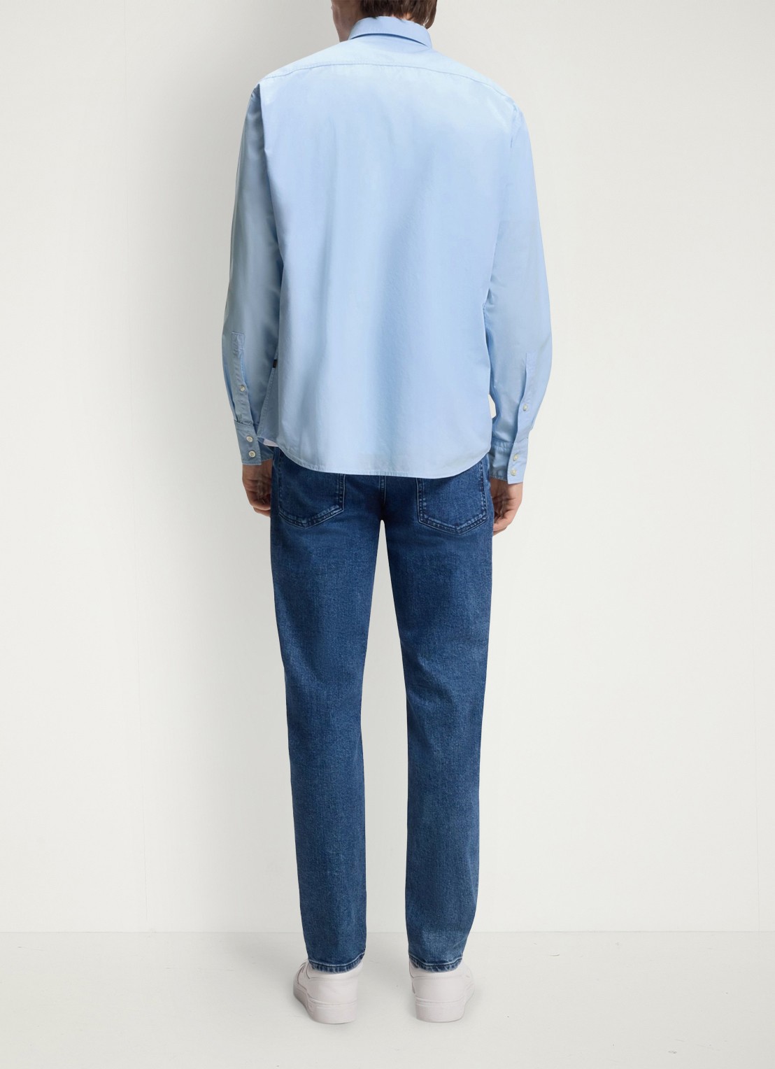BOSS Regular-fit overhemd van katoenen popeline - achterkant open blue-460 / blauw
