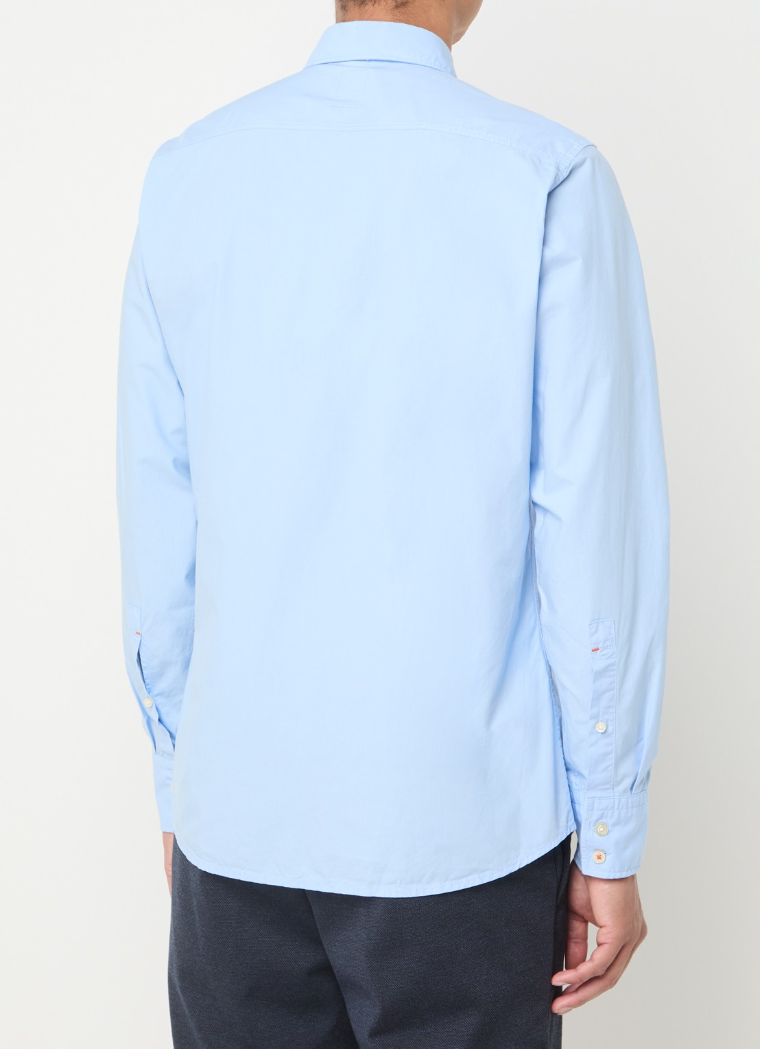 BOSS Regular-fit overhemd van katoenen popeline - achterkant 4 open blue-472 / lichtblauw