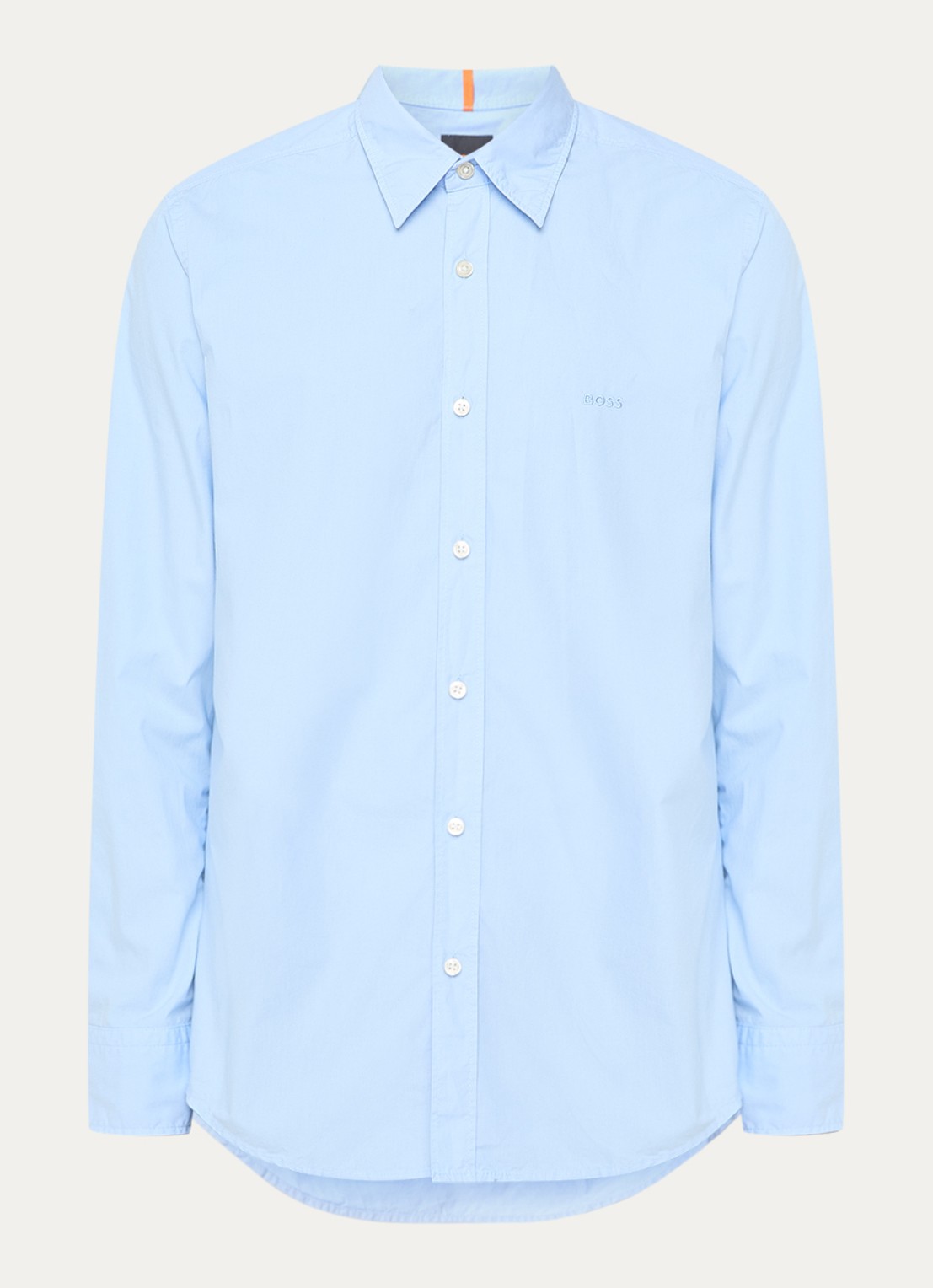 BOSS Regular-fit overhemd van katoenen popeline - voorkant 2 open blue-472 / lichtblauw