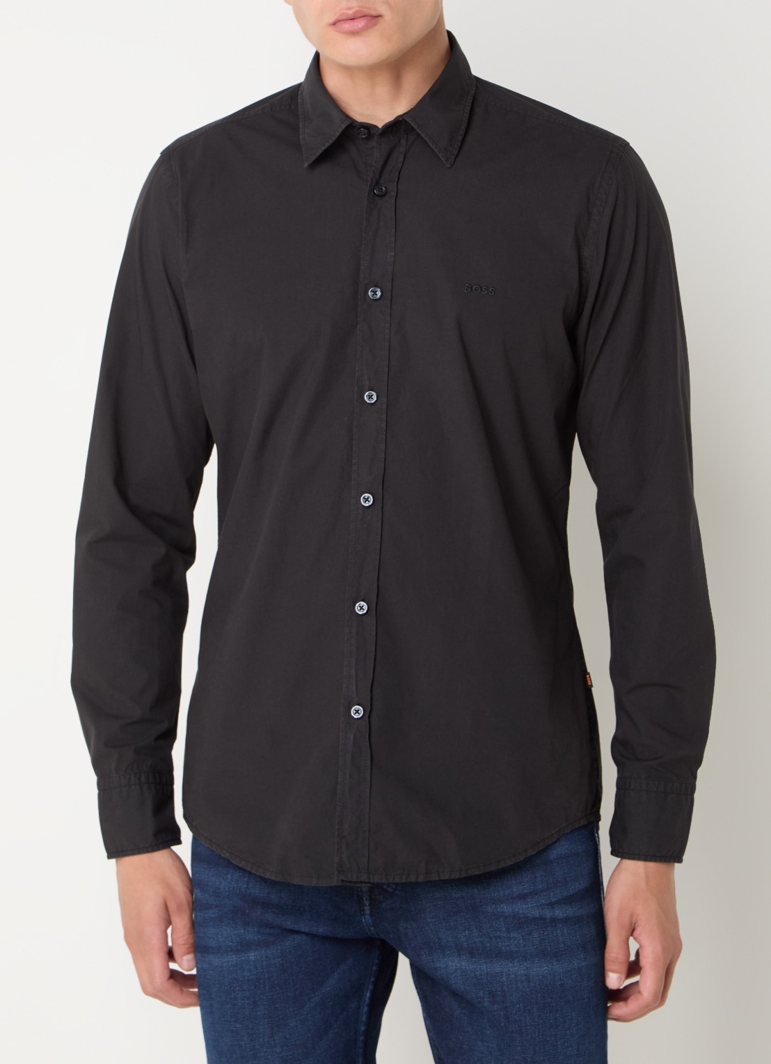 BOSS Regular-fit overhemd van katoenen popeline - detail 9 black-001 / zwart