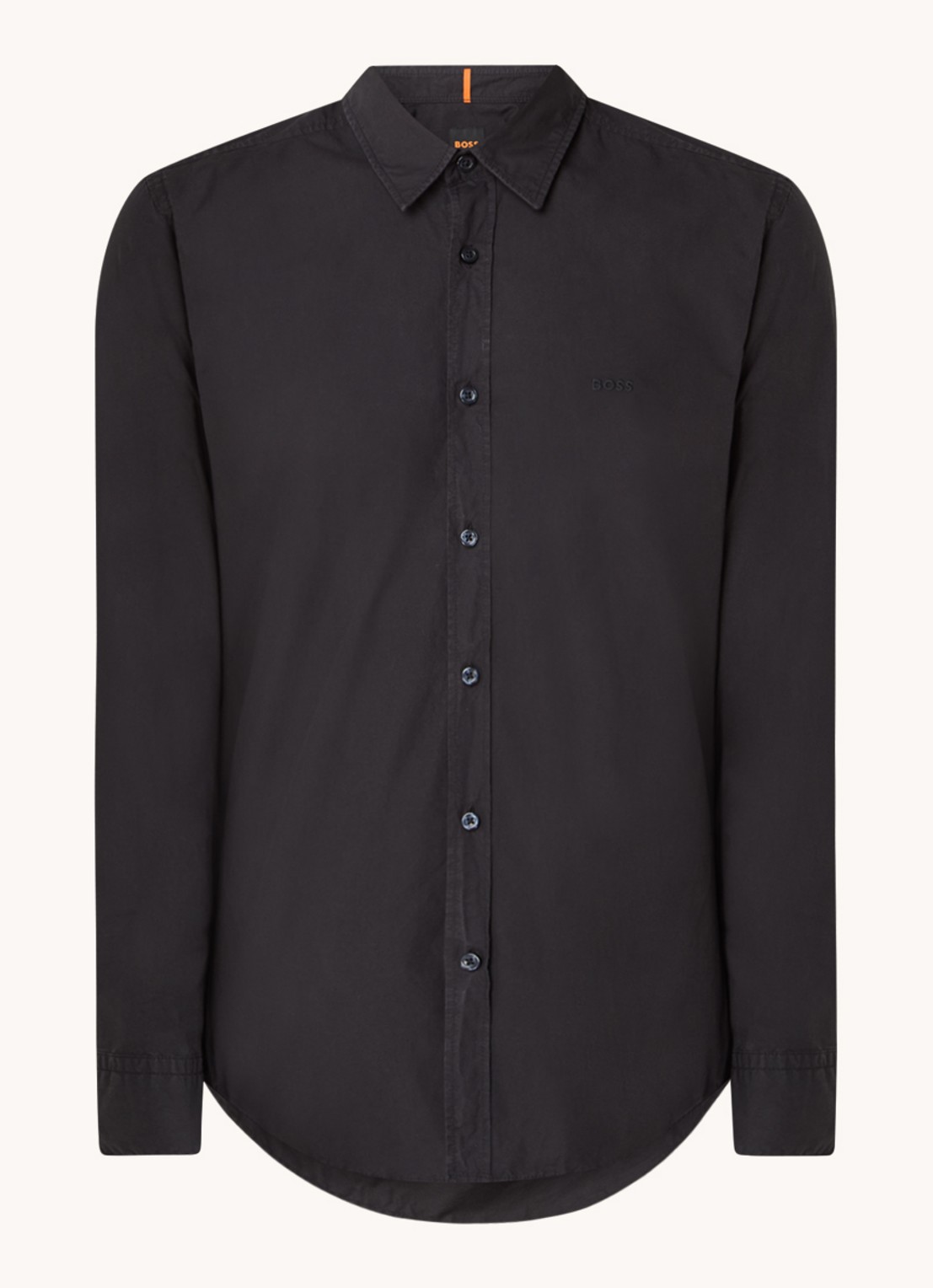 BOSS Regular-fit overhemd van katoenen popeline - voorkant 5 black-001 / zwart