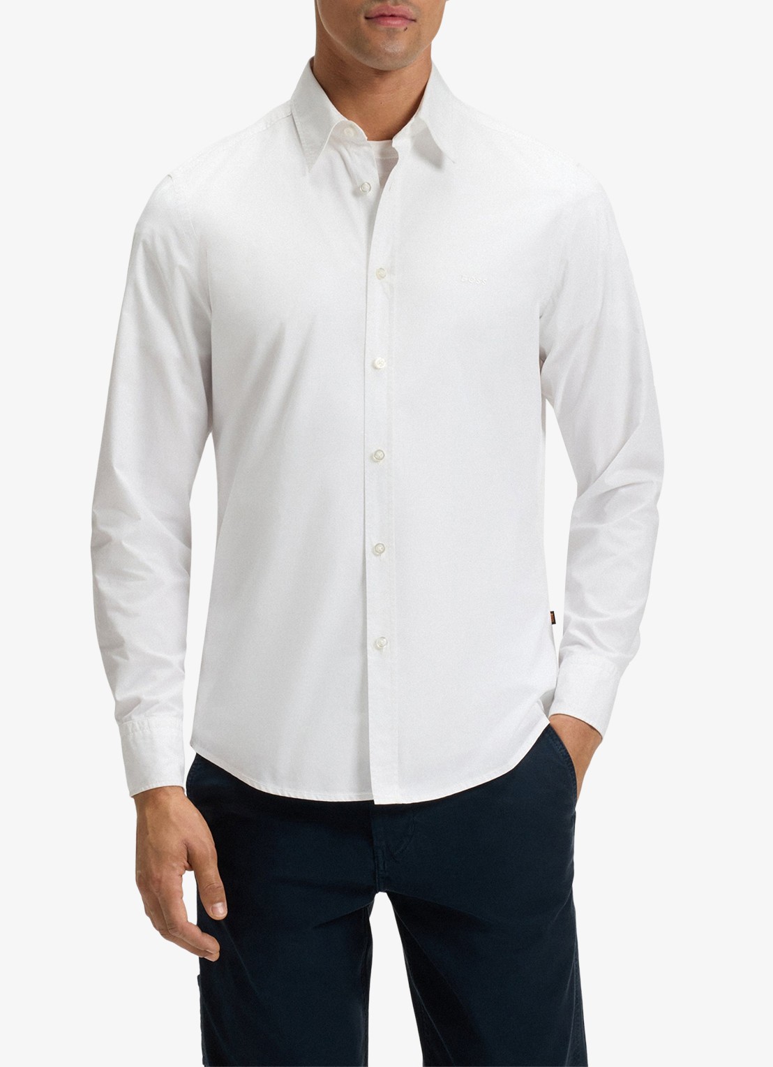 BOSS Regular-fit overhemd van katoenen popeline - detail 6 white-100 / wit