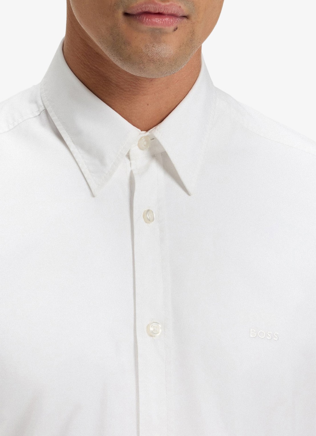 BOSS Regular-fit overhemd van katoenen popeline - detail 8 white-100 / wit