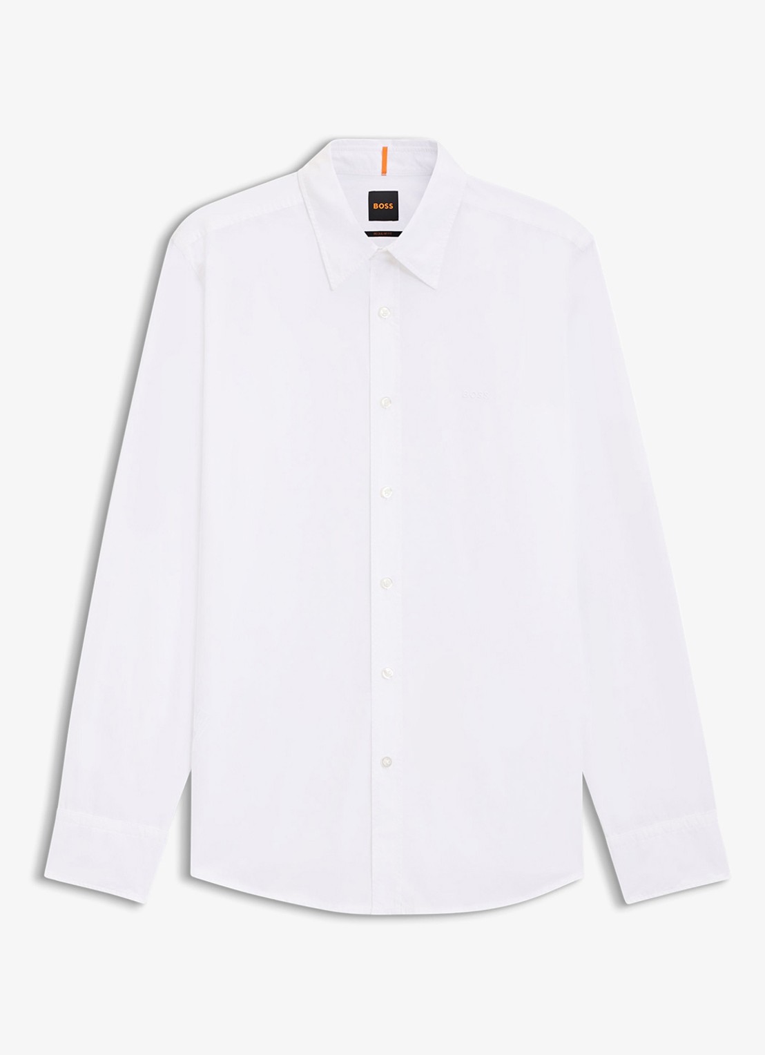 BOSS Regular-fit overhemd van katoenen popeline - voorkant white-100 / wit