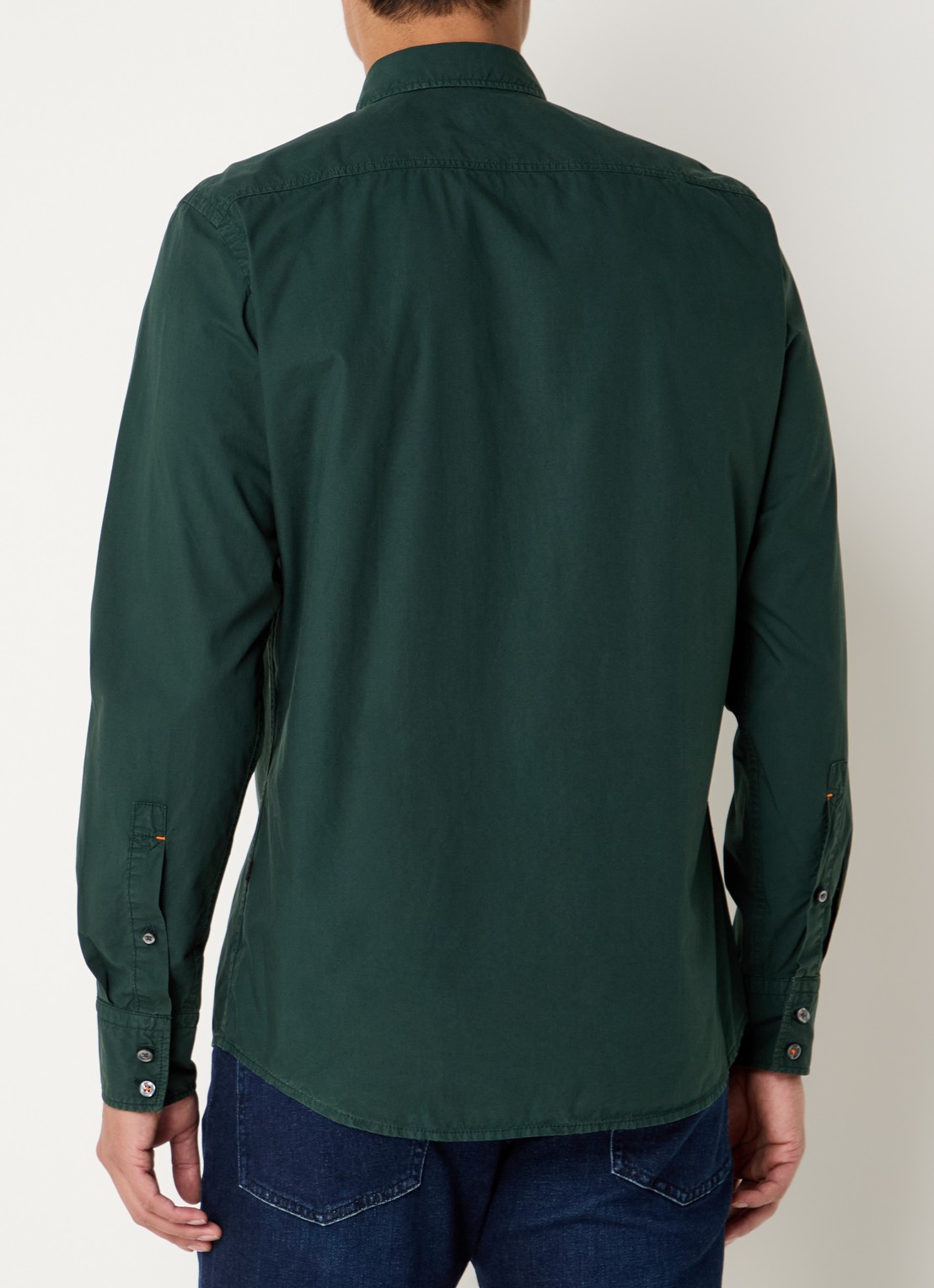 BOSS Regular-fit overhemd van katoenen popeline - achterkant open green-350 / groen