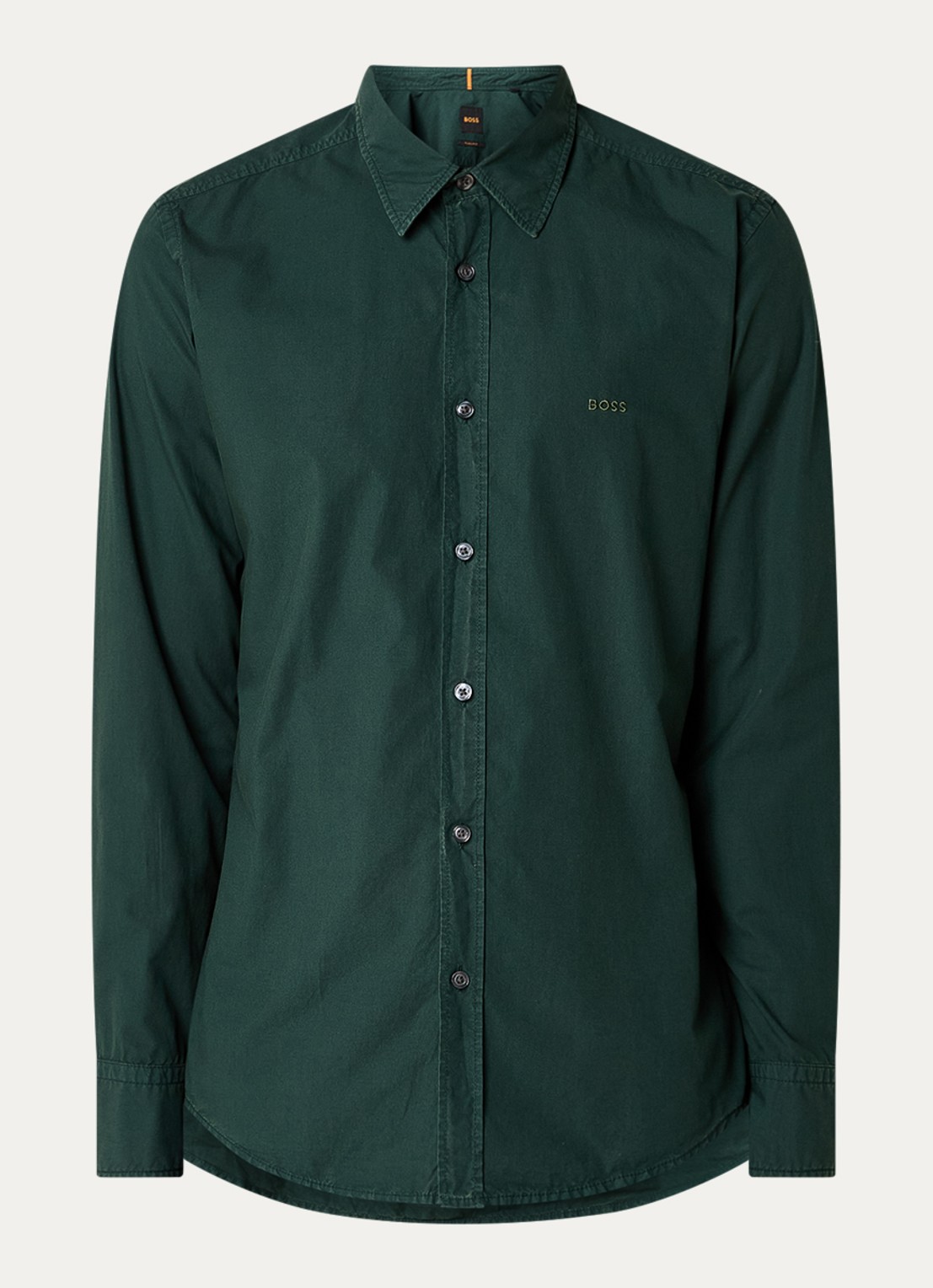BOSS Regular-fit overhemd van katoenen popeline - voorkant 3 open green-350 / groen