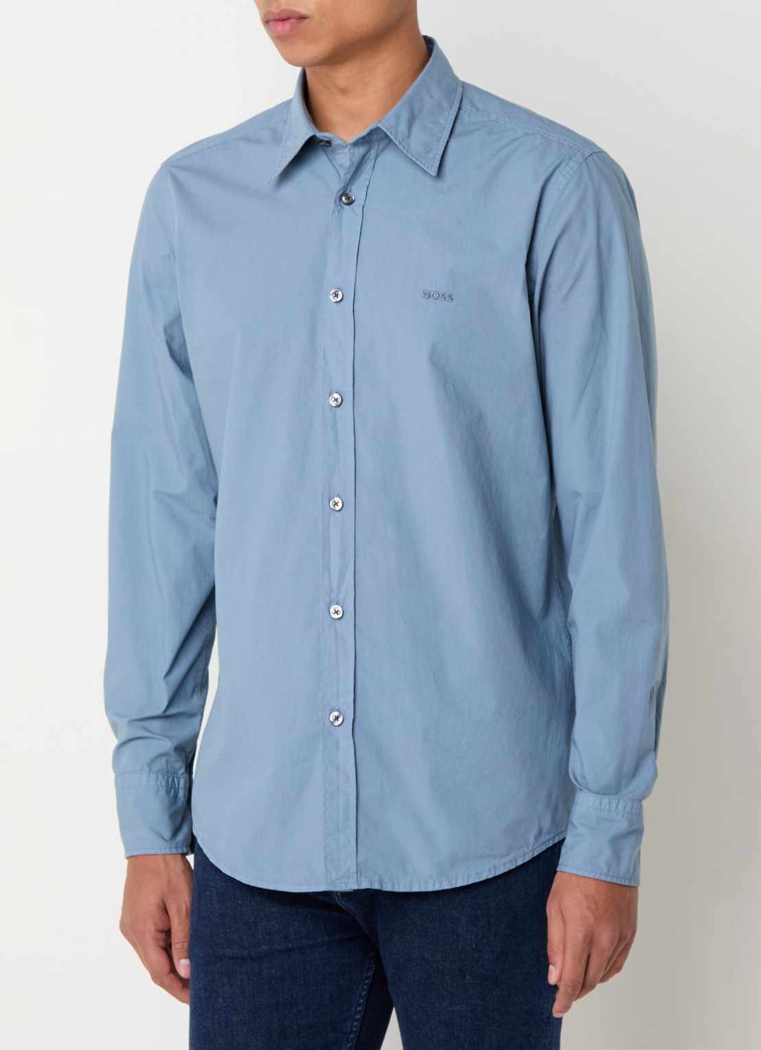 BOSS Regular-fit overhemd van katoenen popeline - detail 3 light/pastel blue-459 / blauw