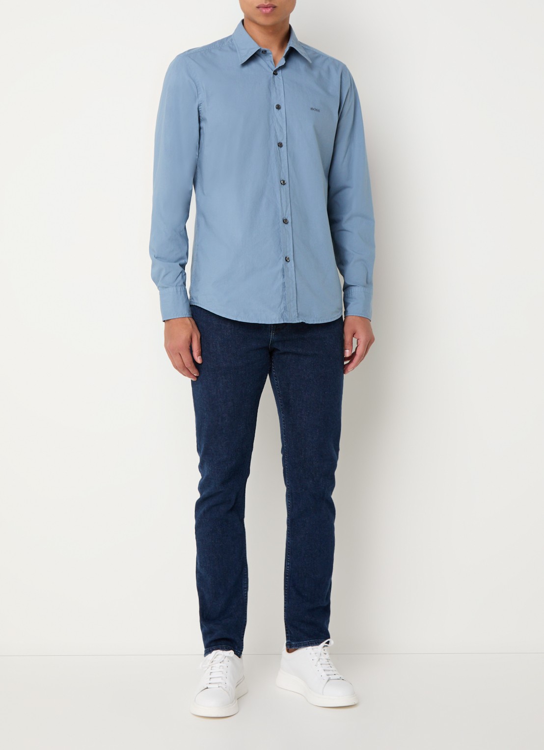 BOSS Regular-fit overhemd van katoenen popeline - voorkant 2 light/pastel blue-459 / blauw