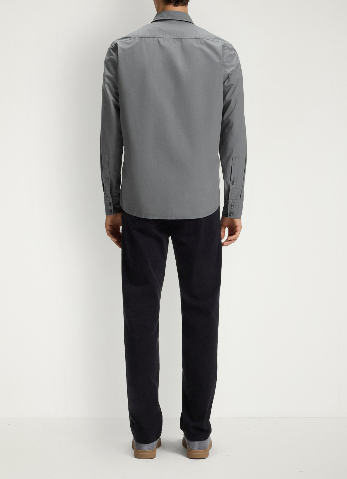 BOSS Regular-fit overhemd van katoenen popeline - achterkant 6 open grey-062 / grijs
