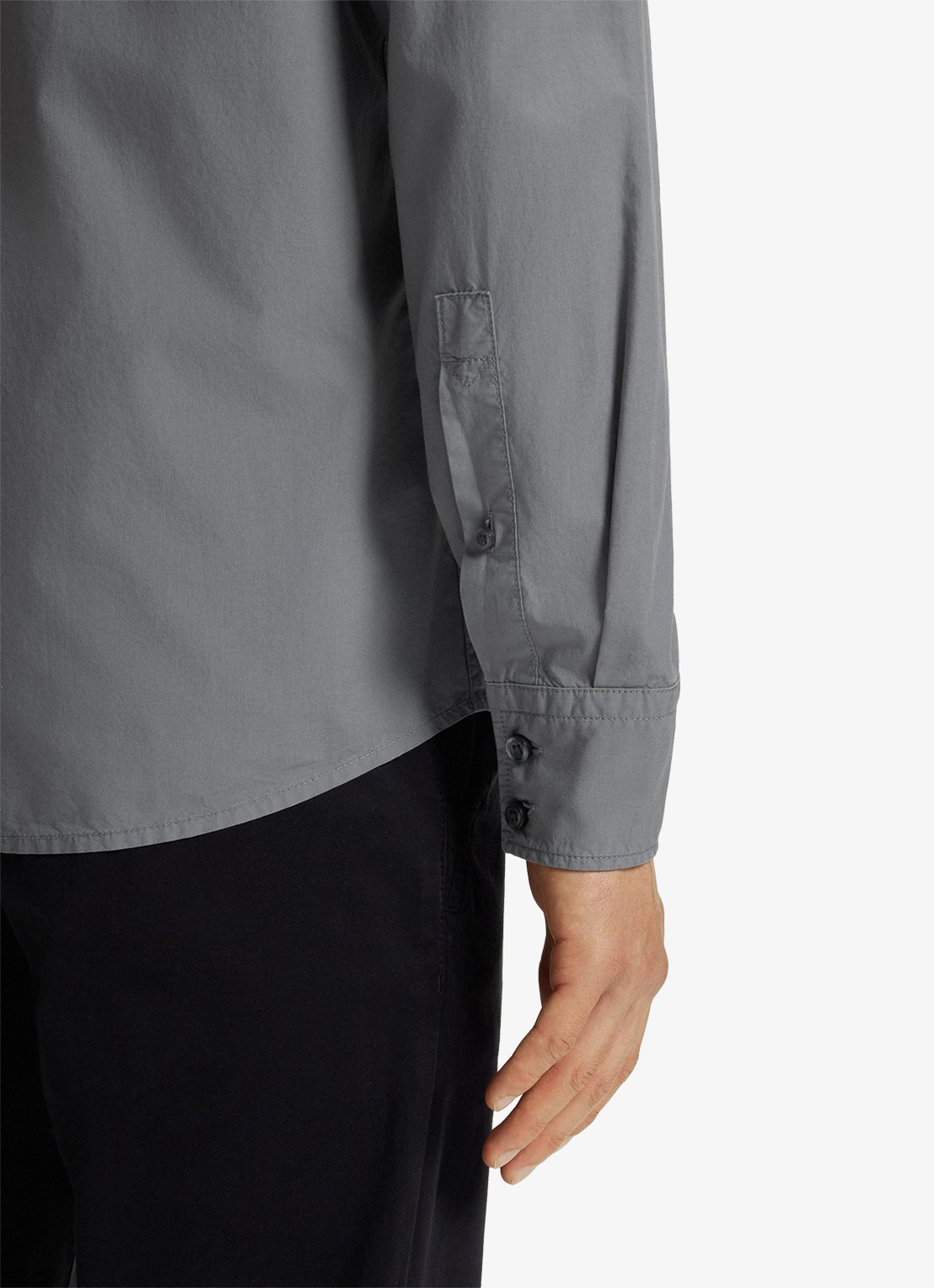BOSS Regular-fit overhemd van katoenen popeline - detail 5 open grey-062 / grijs
