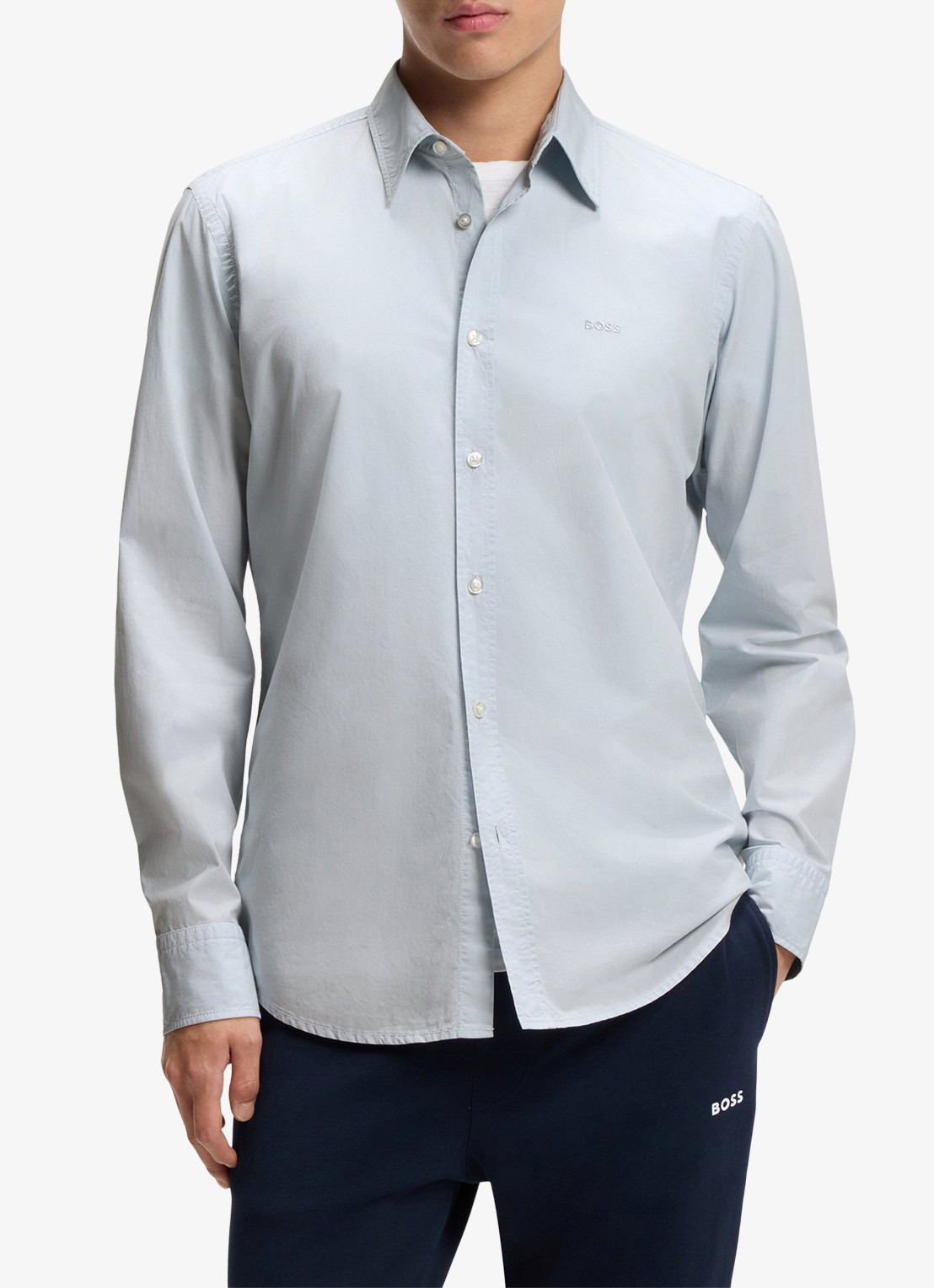 BOSS Regular-fit overhemd van katoenen popeline - detail 2 light/pastel grey-053 / grijs