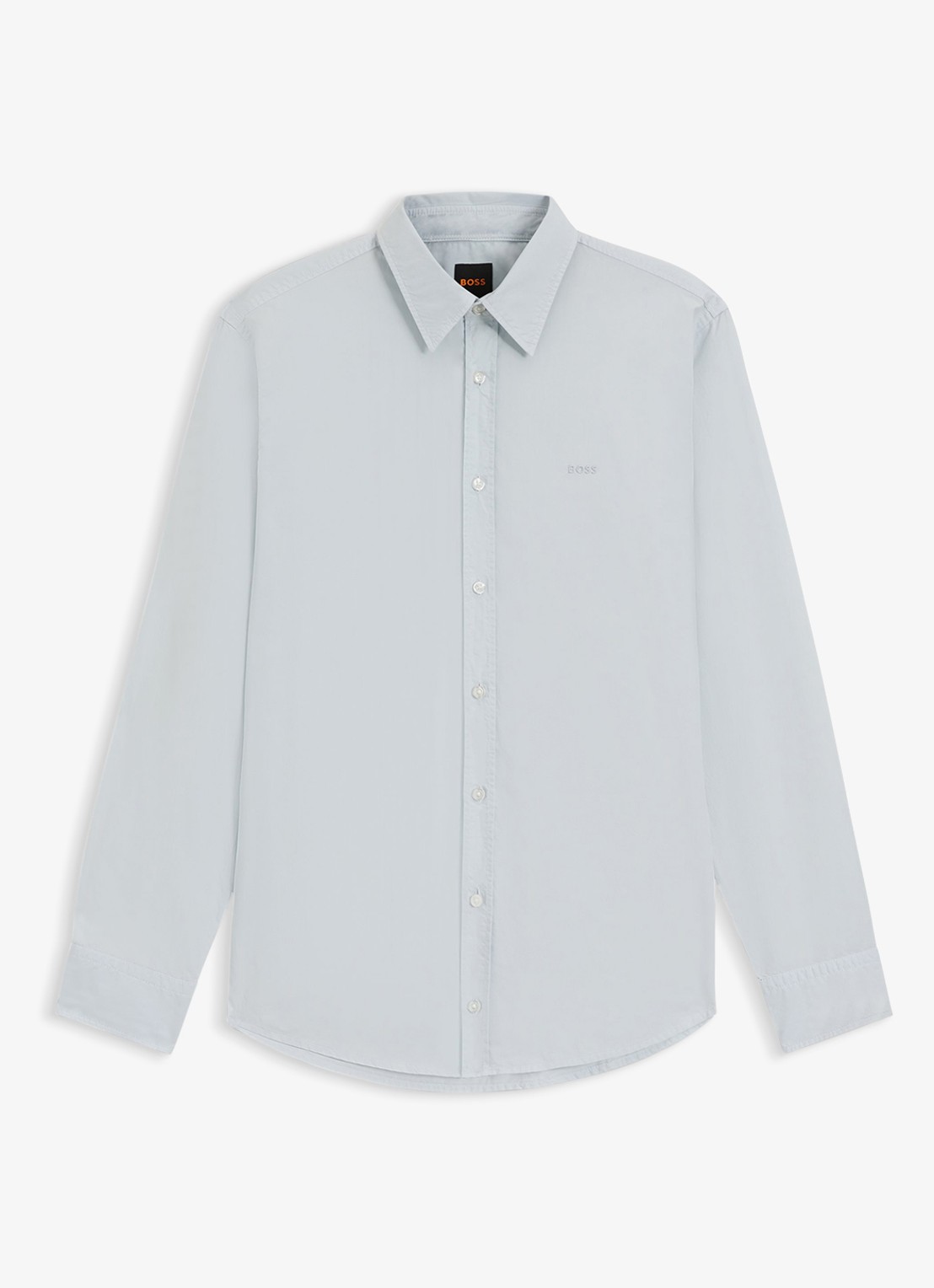 BOSS Regular-fit overhemd van katoenen popeline - voorkant 5 light/pastel grey-053 / grijs