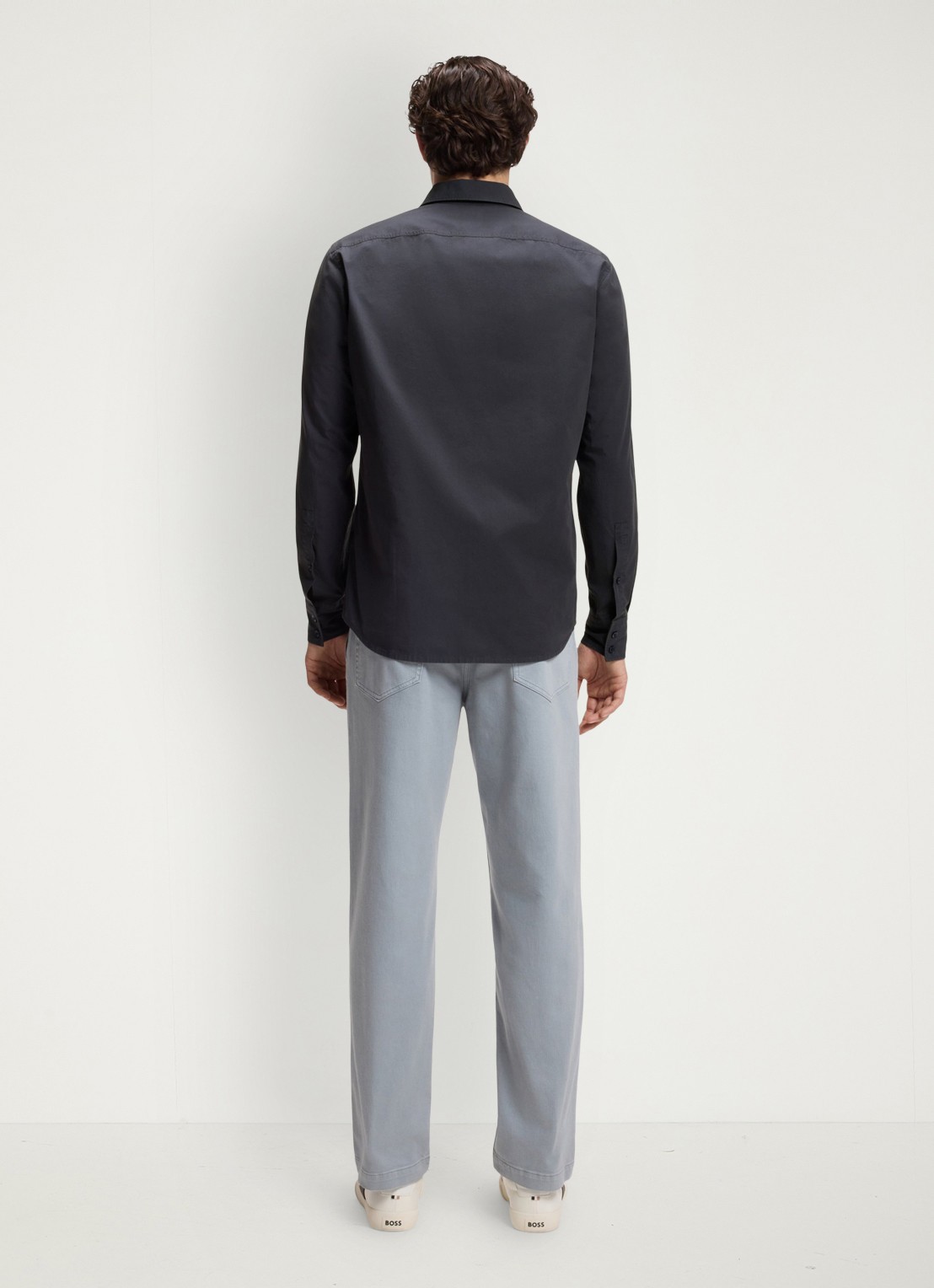 BOSS Regular-fit overhemd van katoenen popeline - achterkant 6 dark blue-406 / blauw