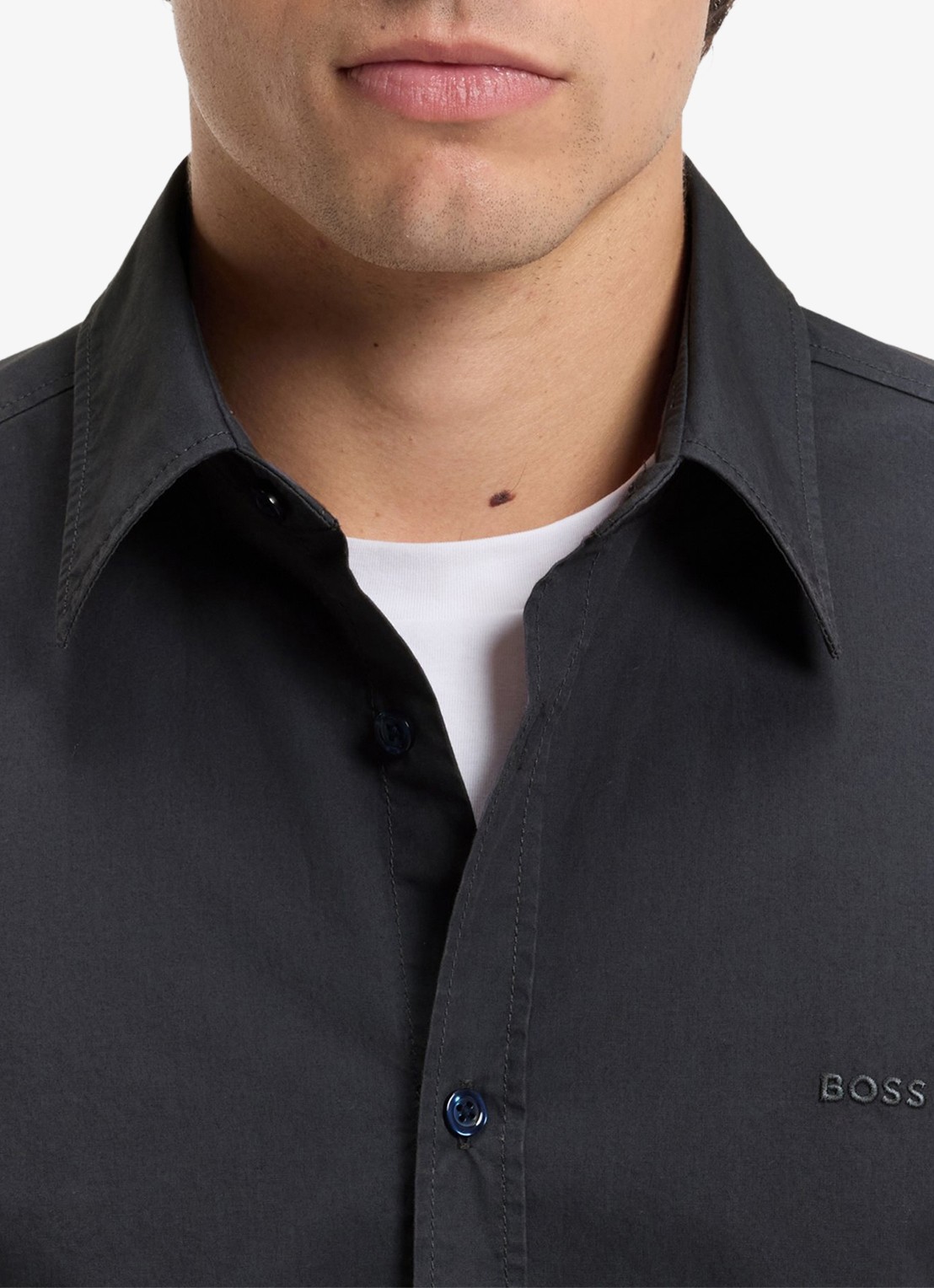 BOSS Regular-fit overhemd van katoenen popeline - detail 5 dark blue-406 / blauw