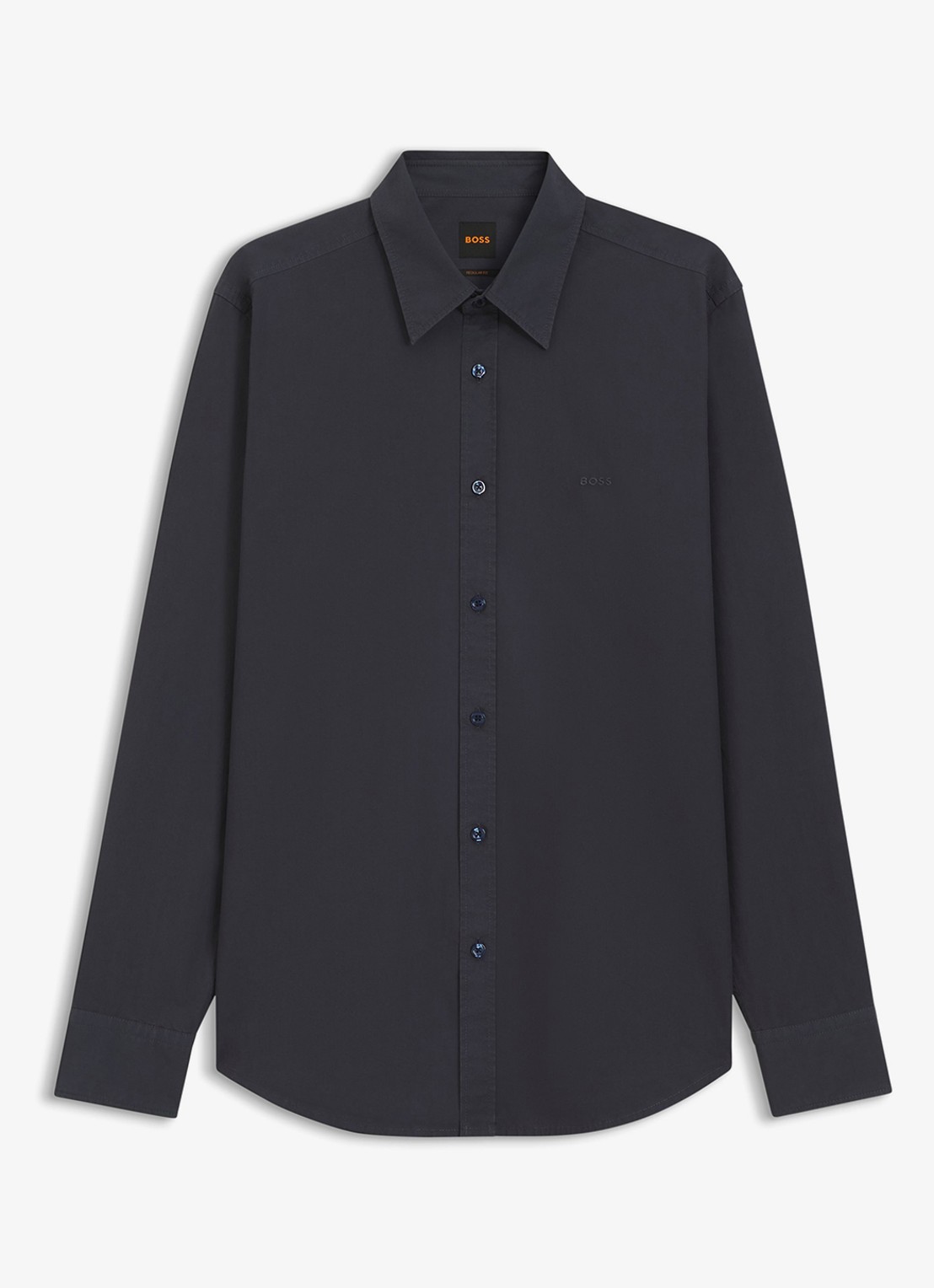 BOSS Regular-fit overhemd van katoenen popeline - voorkant dark blue-406 / blauw