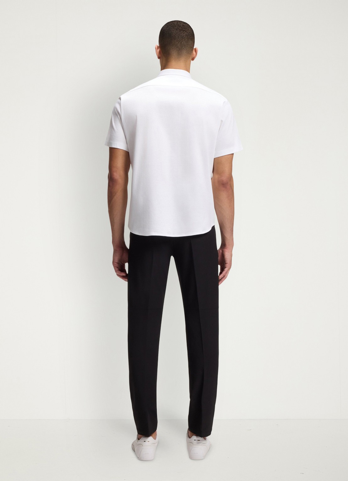 BOSS Regular-fit overhemd van kreukbestendige katoenen jersey - achterkant 3 white-100 / wit