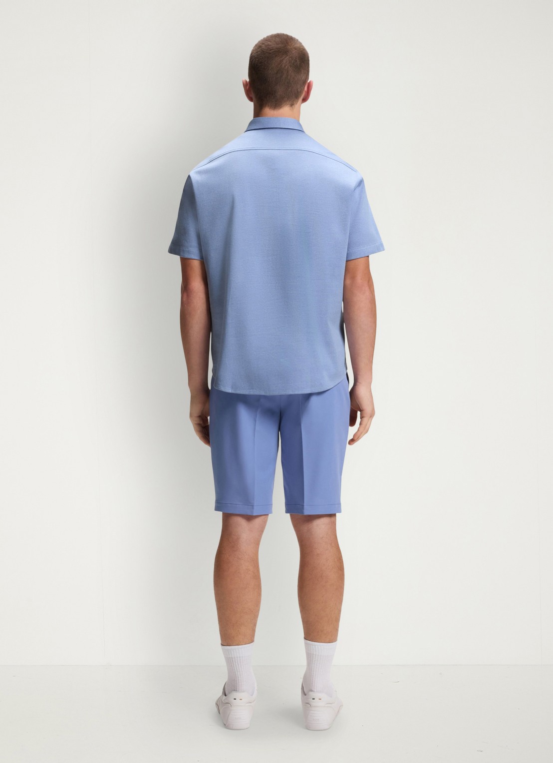 BOSS Regular-fit overhemd van kreukbestendige katoenen jersey - achterkant light/pastel blue-459 / blauw