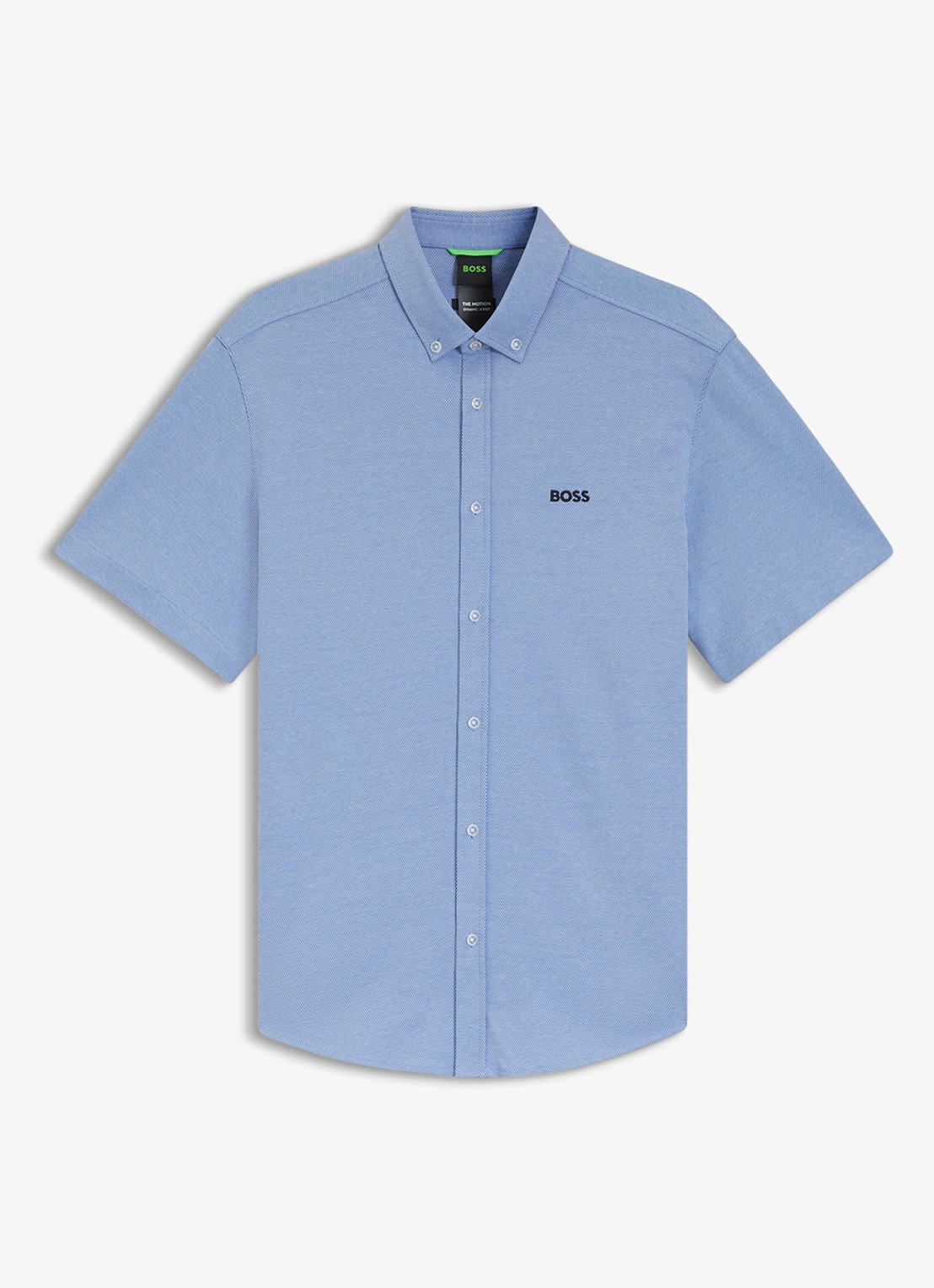 BOSS Regular-fit overhemd van kreukbestendige katoenen jersey - voorkant 2 light/pastel blue-459 / blauw