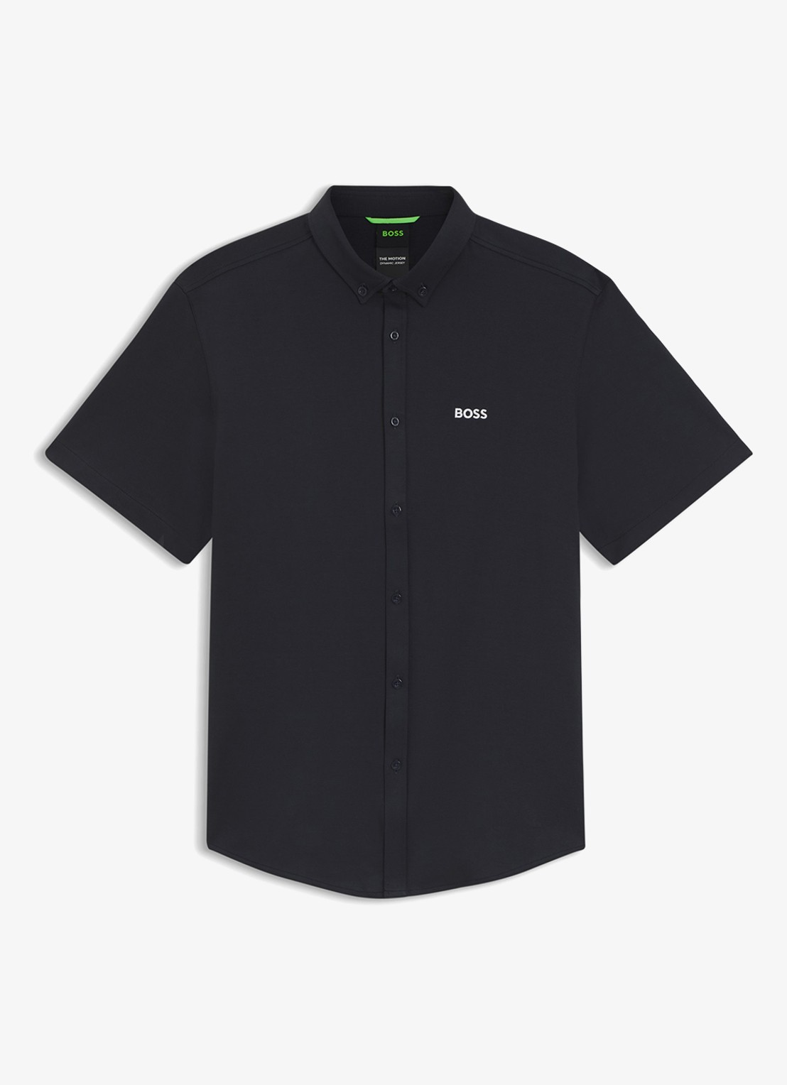 BOSS Regular-fit overhemd van kreukbestendige katoenen jersey - voorkant 5 dark blue-402 / blauw