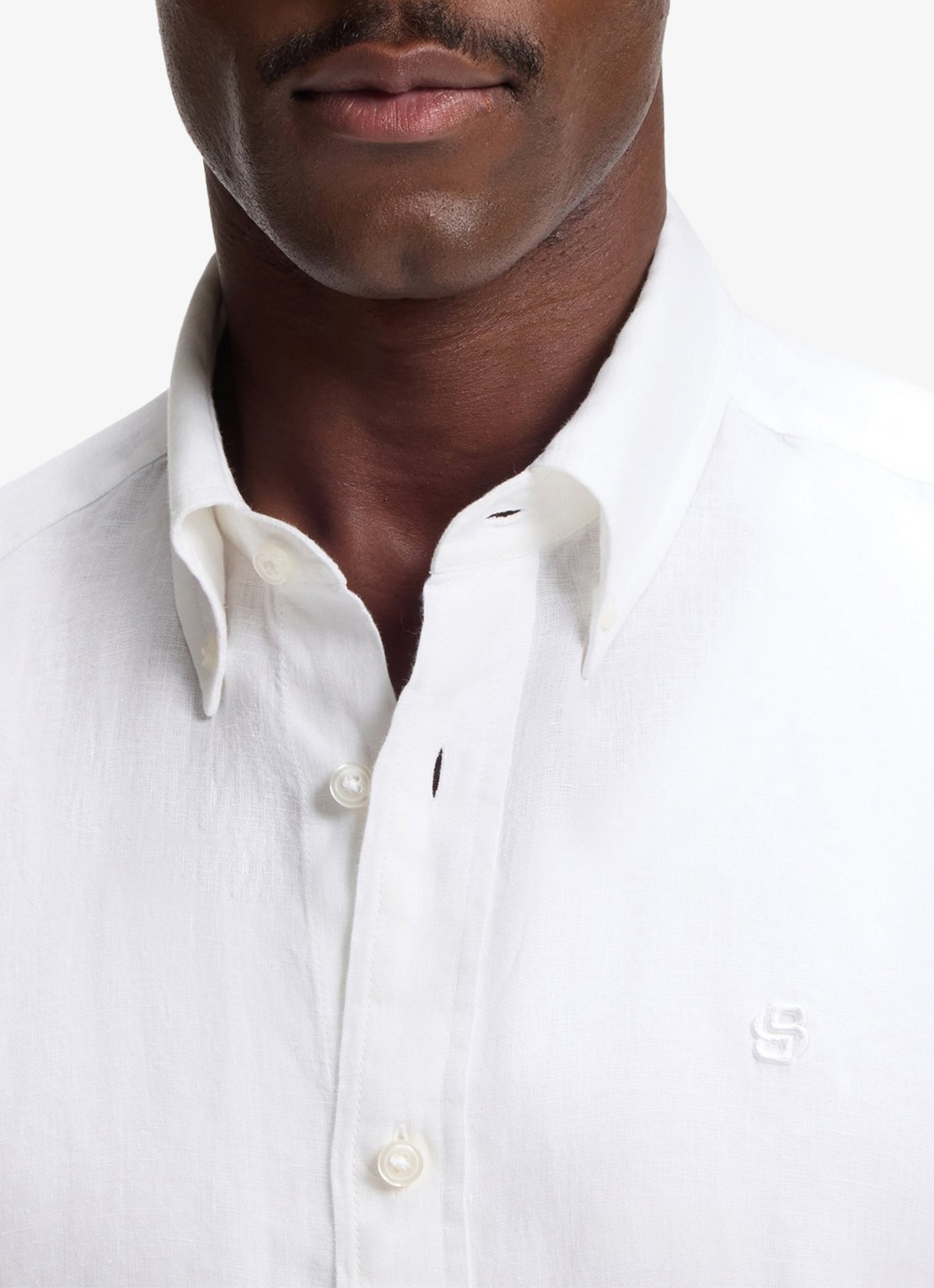 BOSS Regular fit overhemd van linnen - detail 2 wit