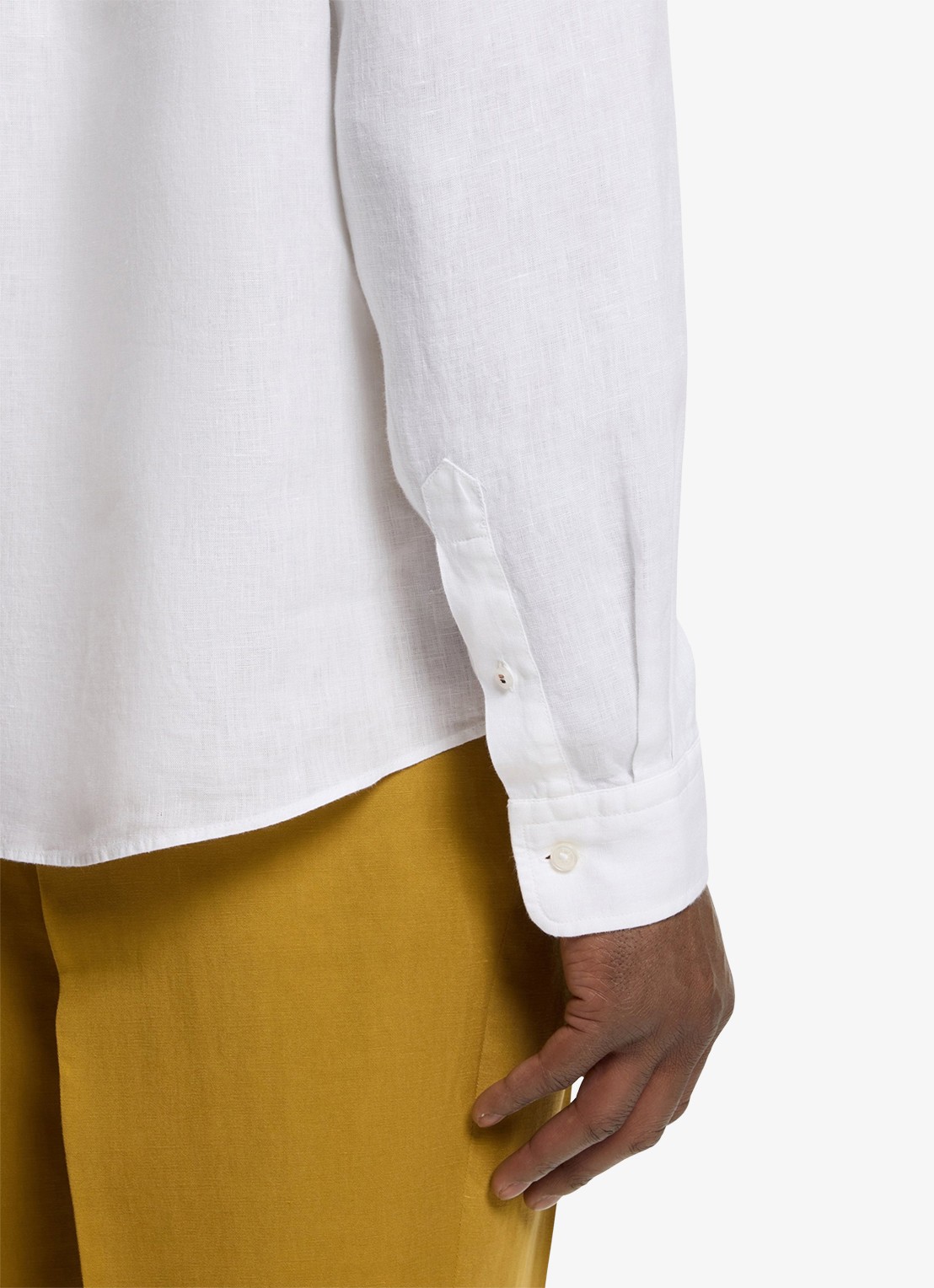 BOSS Regular fit overhemd van linnen - detail 3 wit