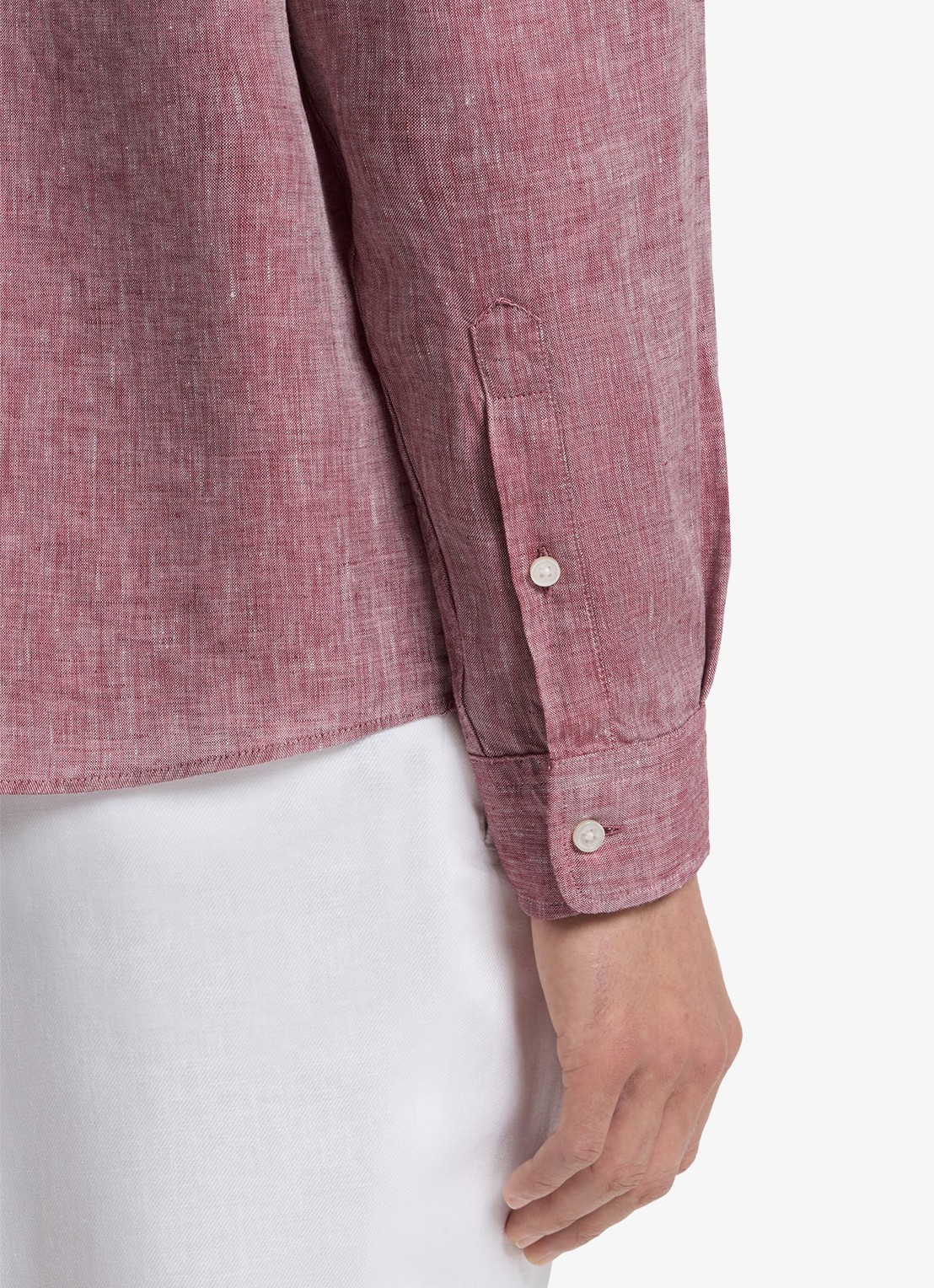 BOSS Regular fit overhemd van linnen - detail 6 medium red-611 / rood