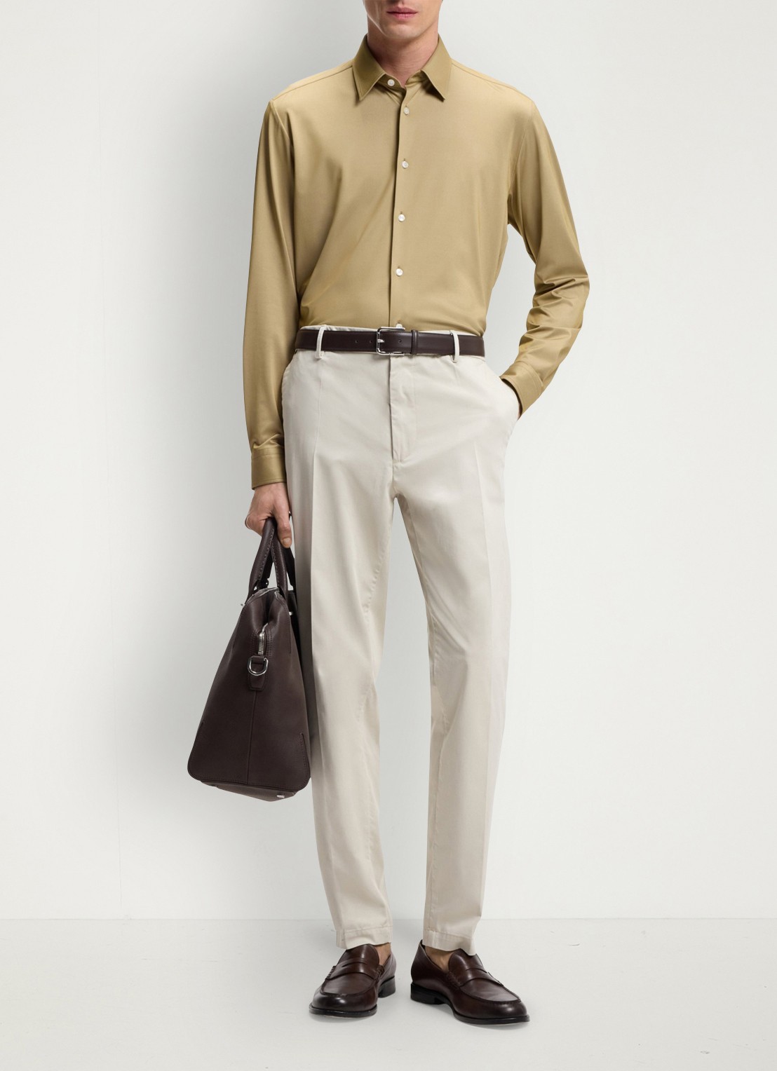 BOSS Regular fit overhemd - voorkant 3 beige