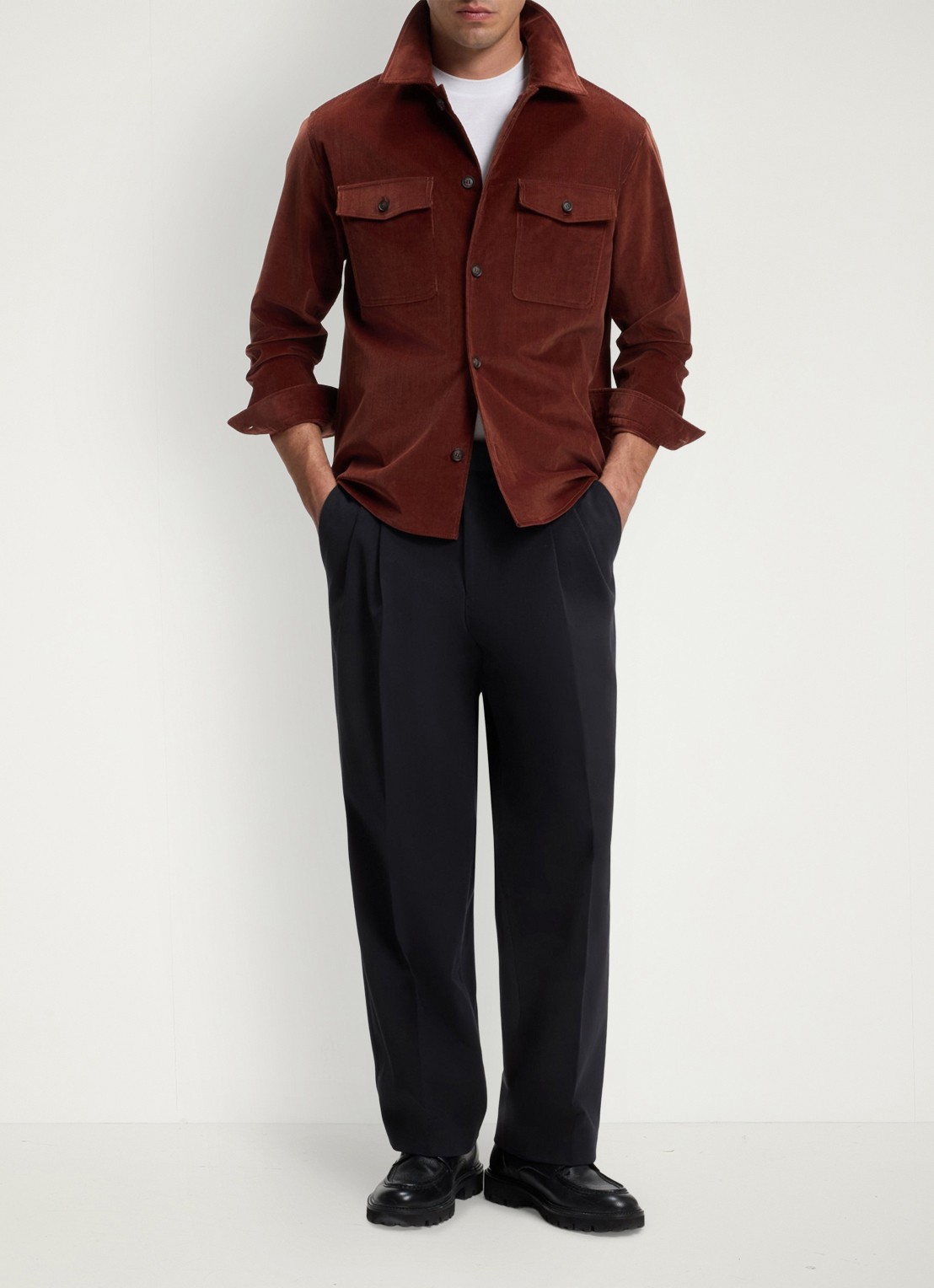 BOSS Regular fit pantalon met paspelzakken - voorkant 2 donkerblauw
