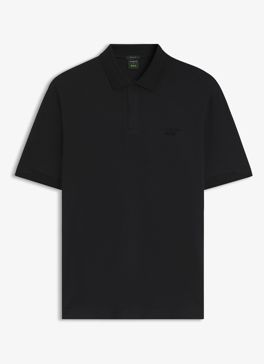 BOSS Regular fit polo met 3D logoprint - voorkant 2 zwart
